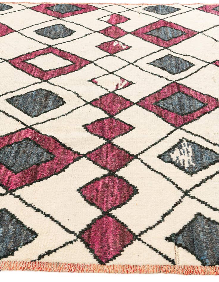 Detail image of  7' 10 x 9' 10  Hand Knotted Moroccan Wool Rug