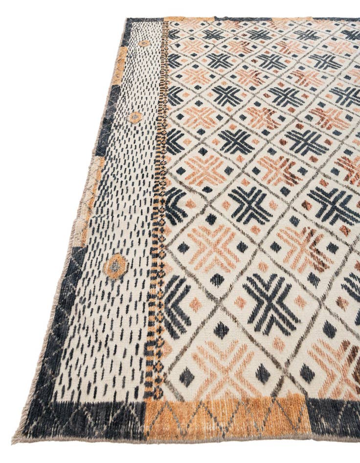 Detail image of  7' 7 x 10' 7  Hand Knotted Moroccan Wool Rug