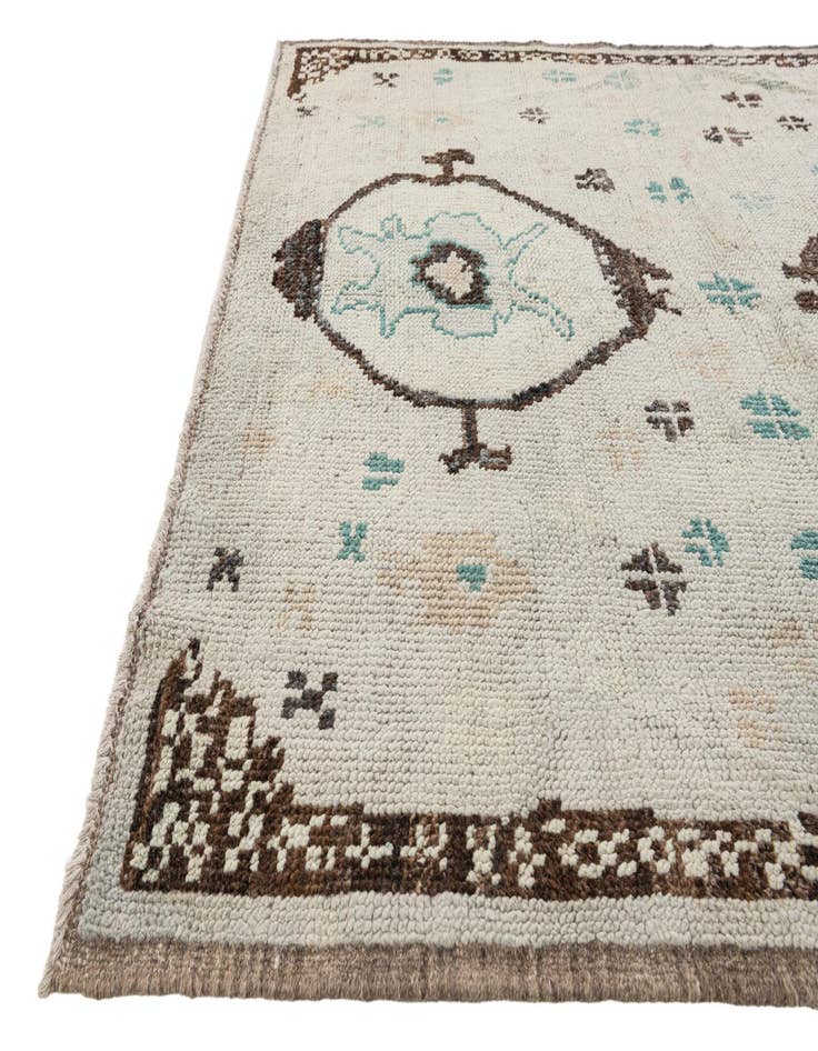 Detail image of  5' 8 x 7'  Hand Knotted Moroccan Wool Rug