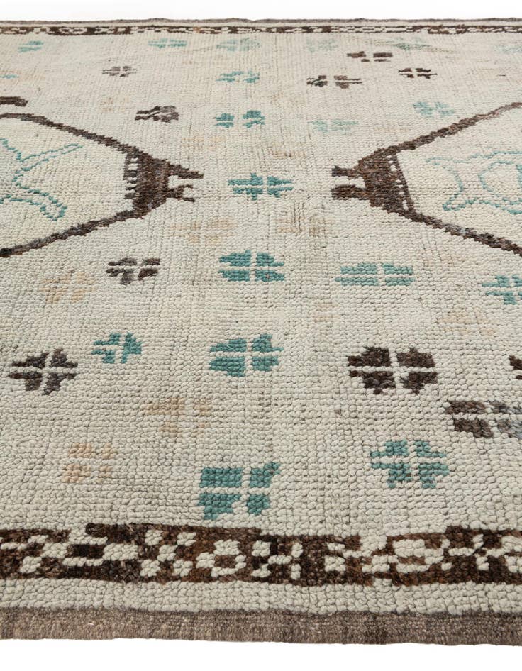 Detail image of  5' 8 x 7'  Hand Knotted Moroccan Wool Rug