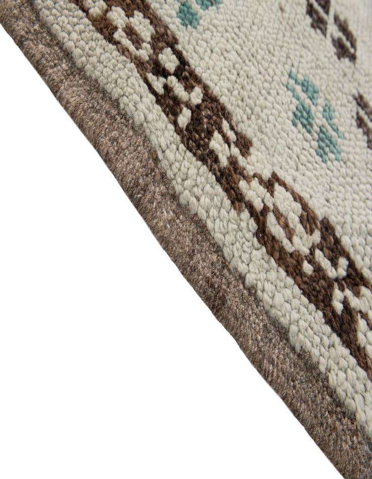 Detail image of  5' 8 x 7'  Hand Knotted Moroccan Wool Rug