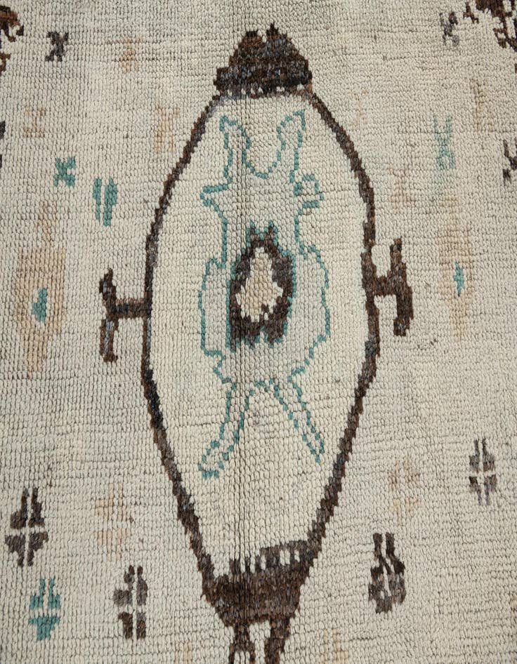 Detail image of  5' 8 x 7'  Hand Knotted Moroccan Wool Rug