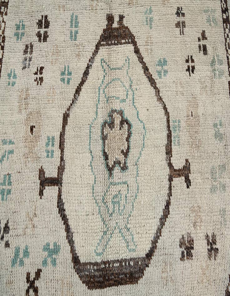 Detail image of  5' 8 x 7'  Hand Knotted Moroccan Wool Rug
