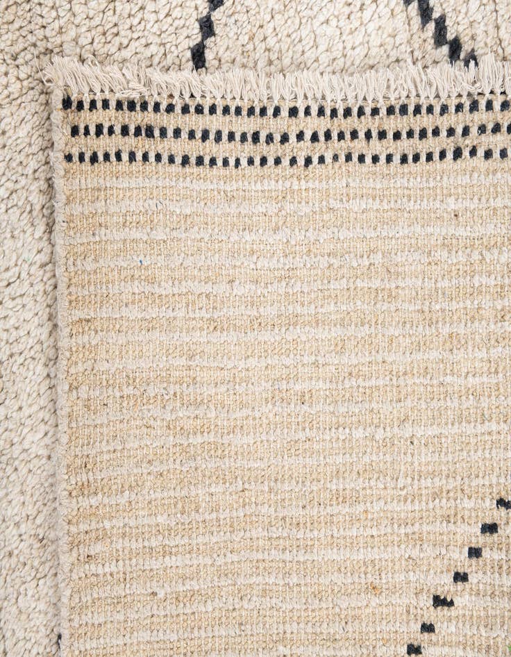 Detail image of  6' 5 x 9' 1  Hand Knotted Moroccan Wool Rug