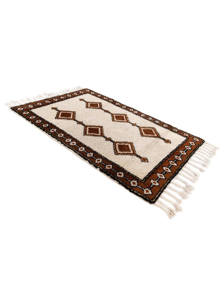 Detail image of  4' x 6'  Hand Knotted Moroccan Wool Rug