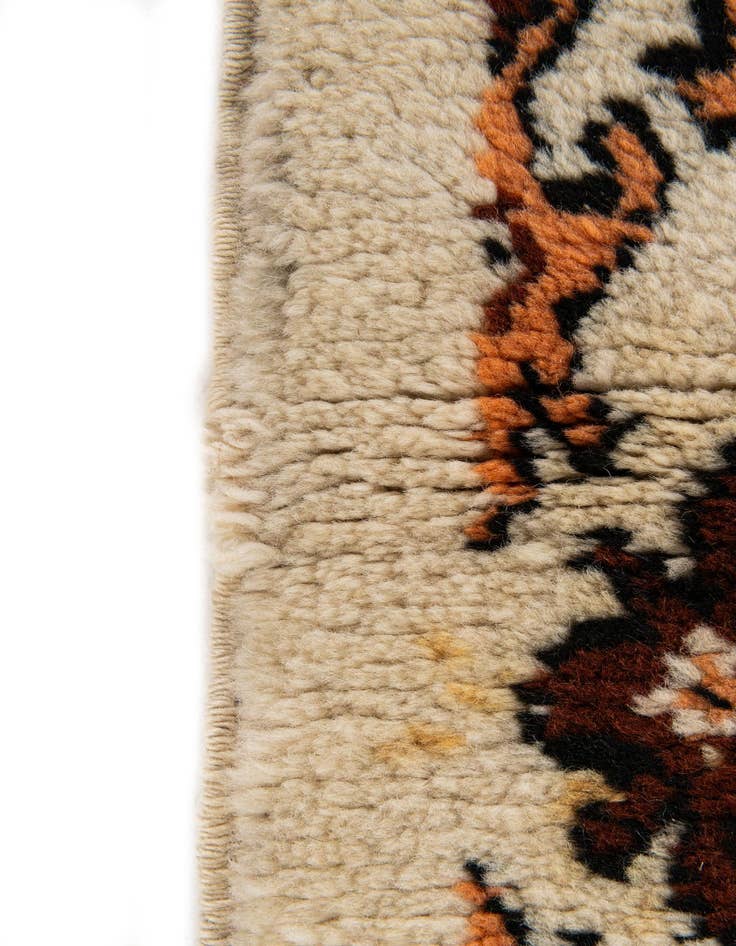 Detail image of  6' 4 x 10'  Hand Knotted Moroccan Wool Rug