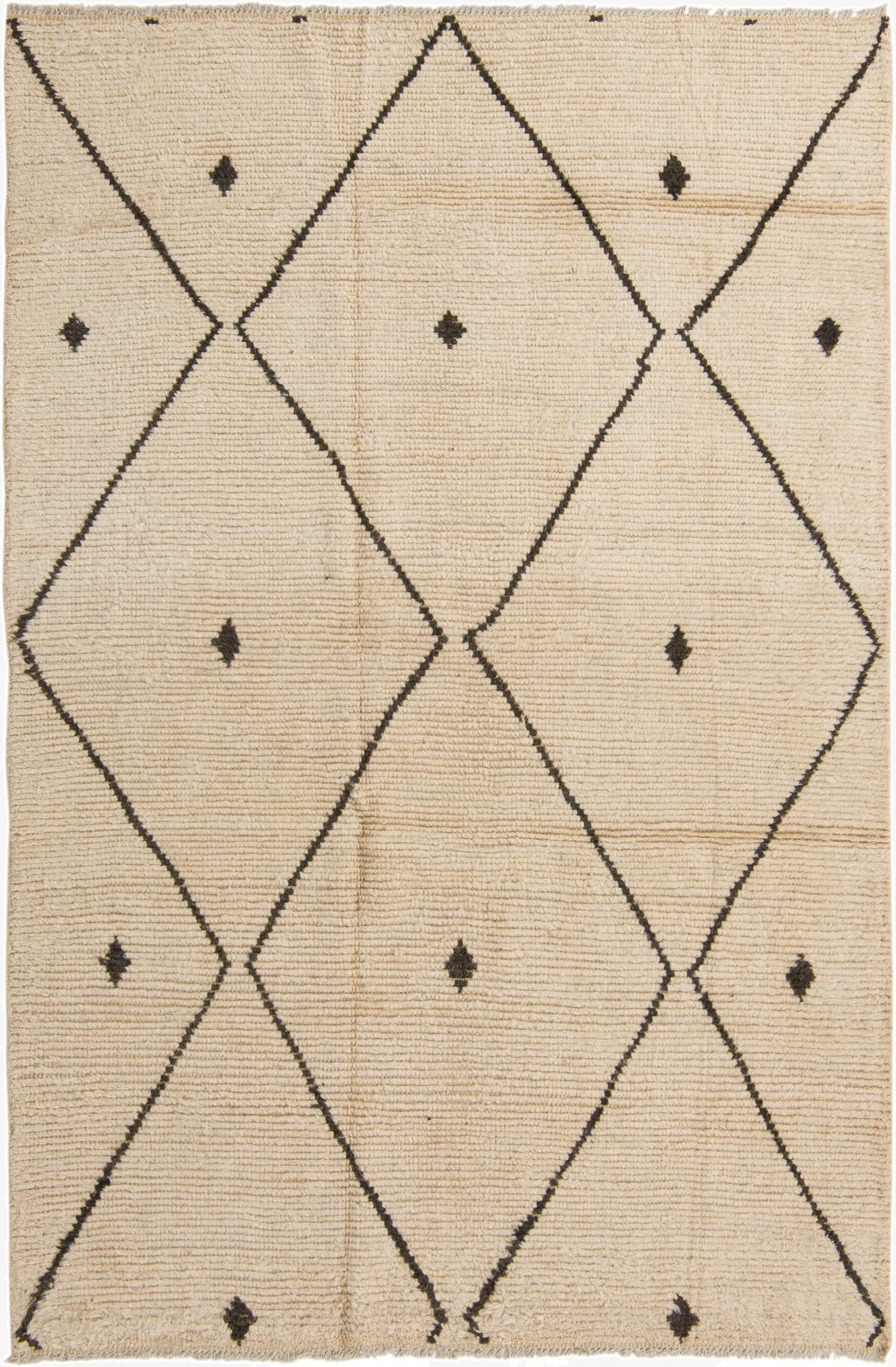  6' 2 x 9' 3  Hand Knotted Moroccan Wool Rug