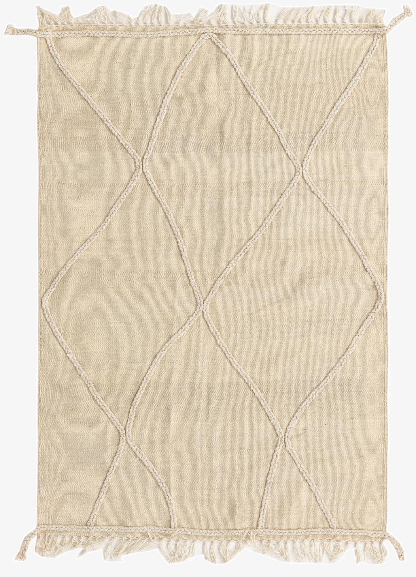  3' 4 x 4' 11  Hand Knotted Moroccan Wool Rug