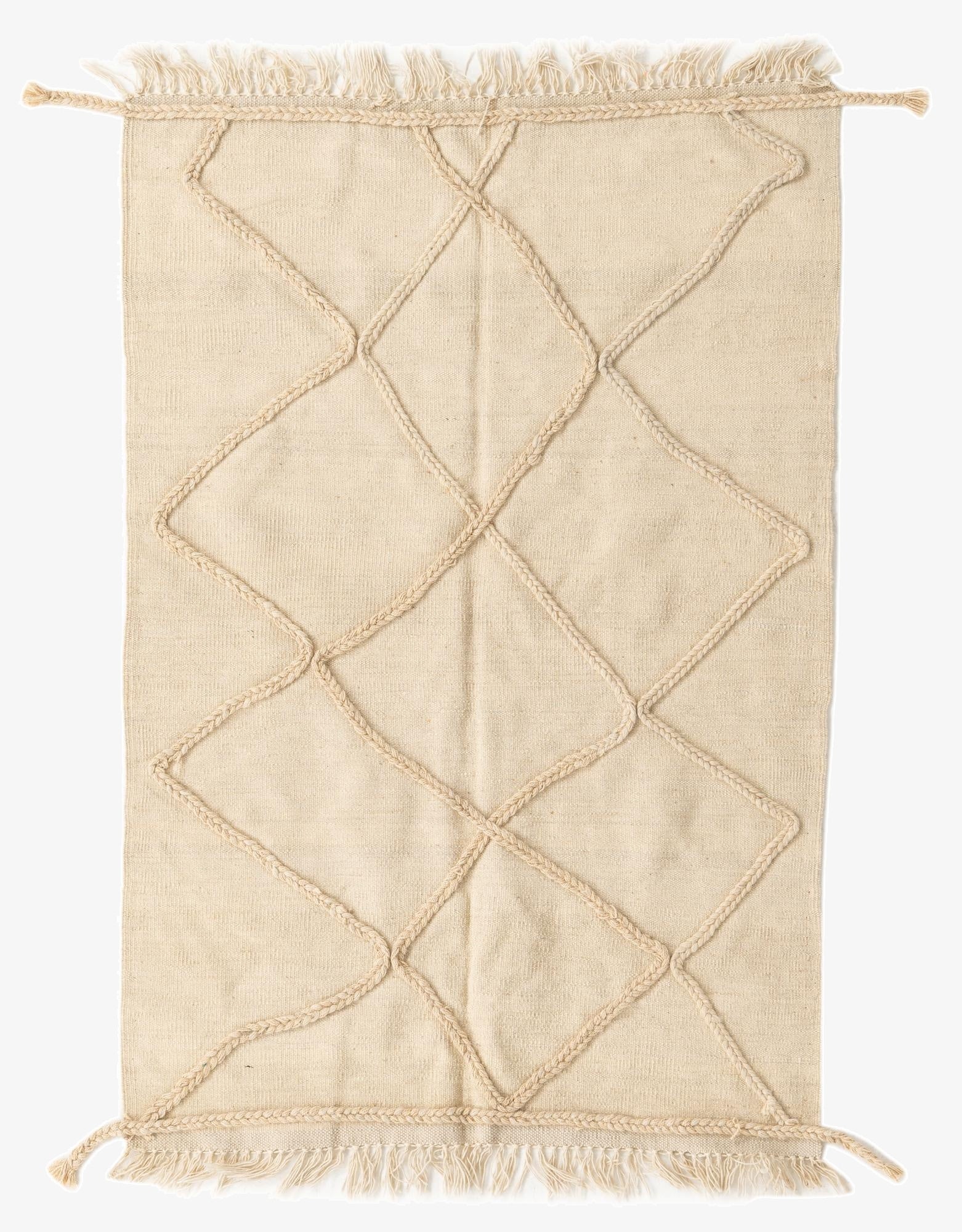  3' 6 x 5' 2  Hand Woven Moroccan Wool Rug