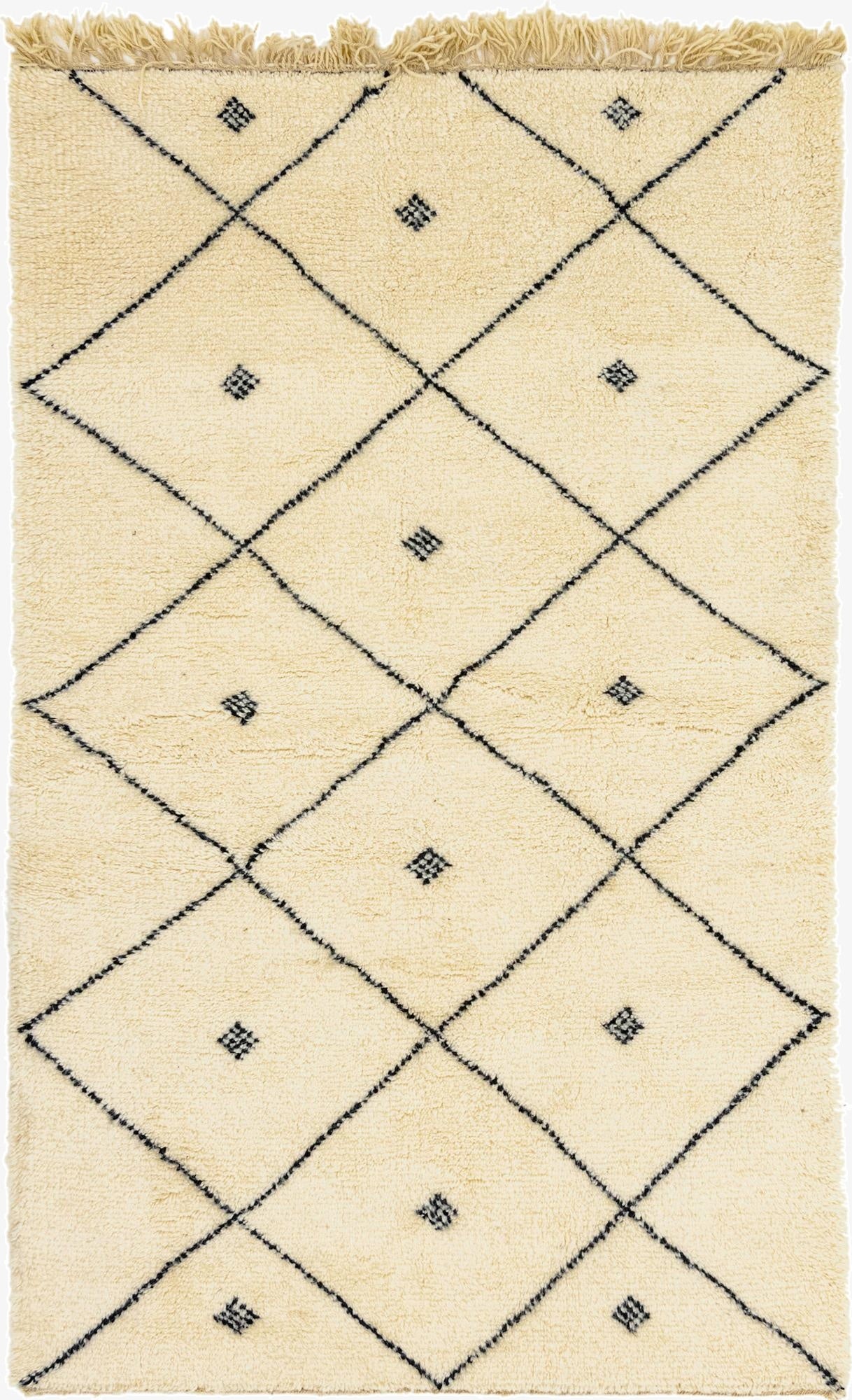  4' 10 x 8' 3  Hand Knotted Moroccan Wool Rug