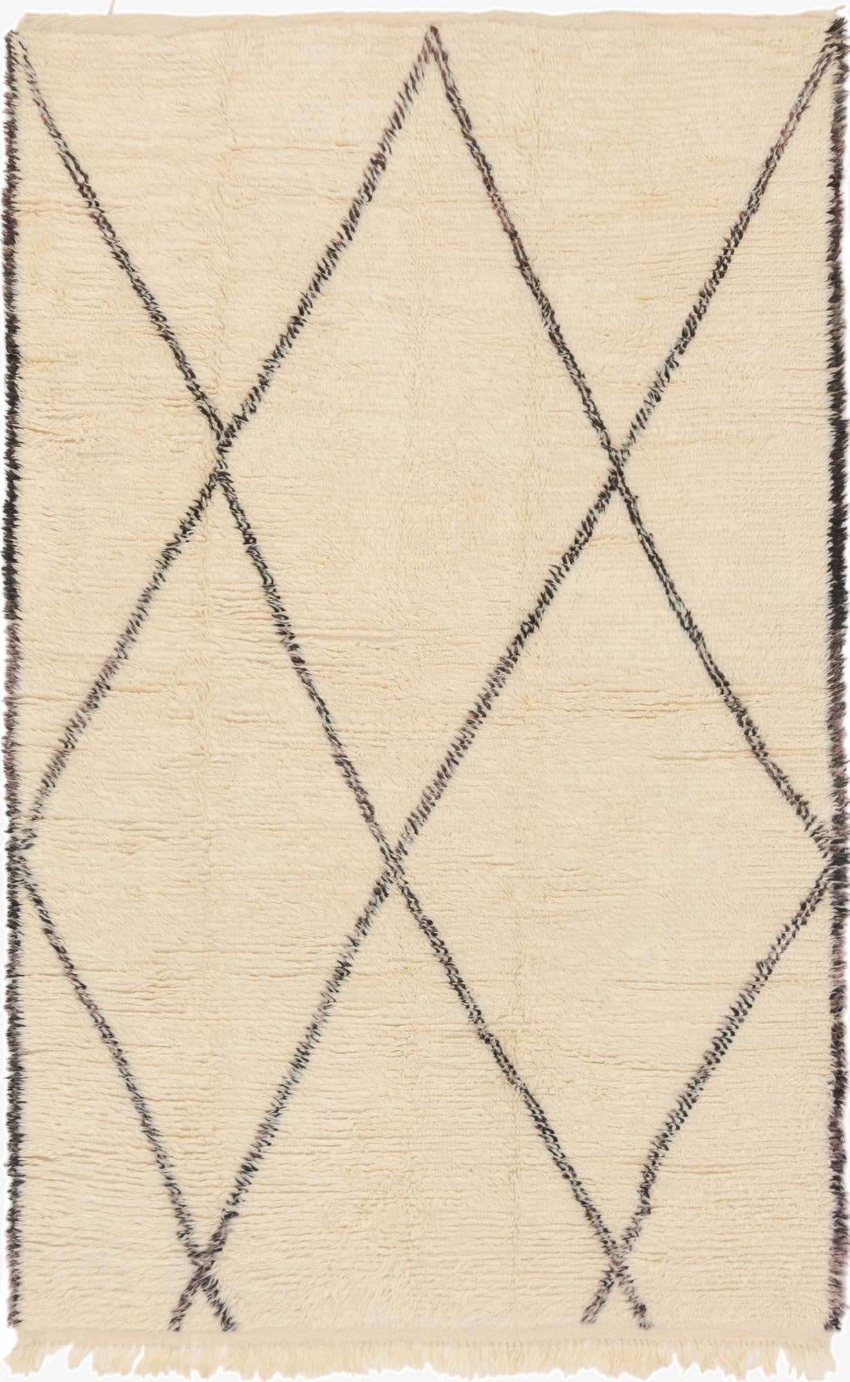 6' 5 x 10'  Hand Knotted Moroccan Wool Rug