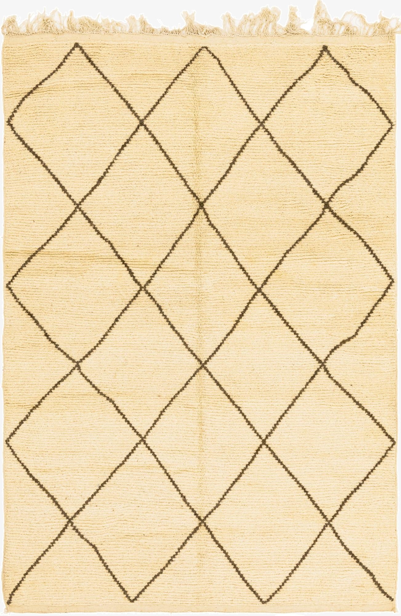  6' 5 x 9' 7  Hand Knotted Moroccan Wool Rug
