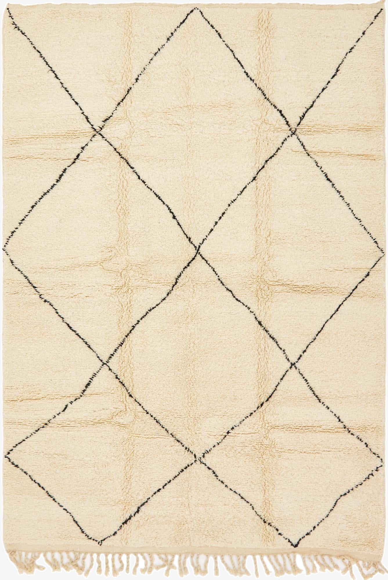  6' 7 x 9' 8  Hand Knotted Moroccan Wool Rug