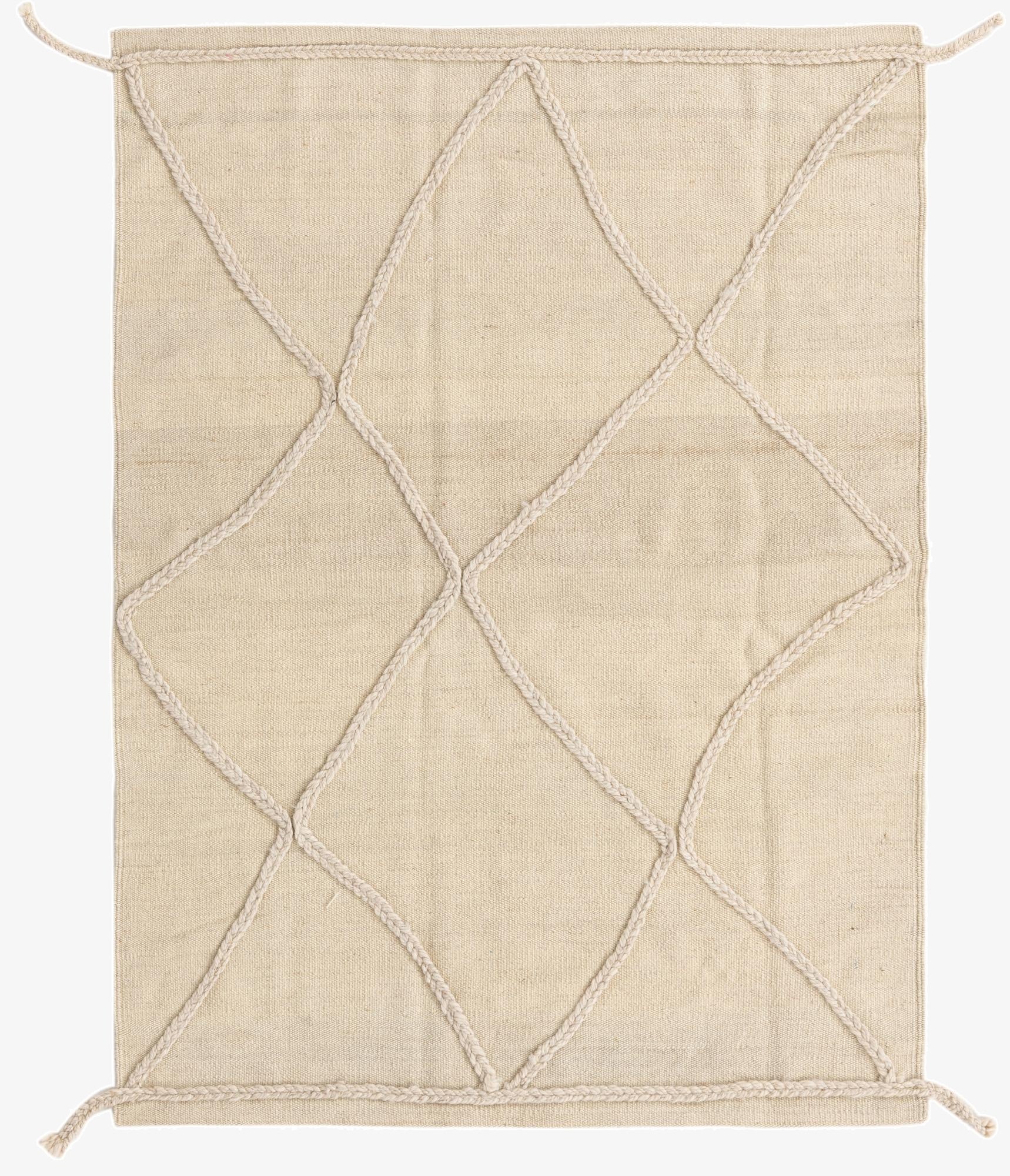  3' 4 x 4' 6  Hand Knotted Moroccan Wool Rug