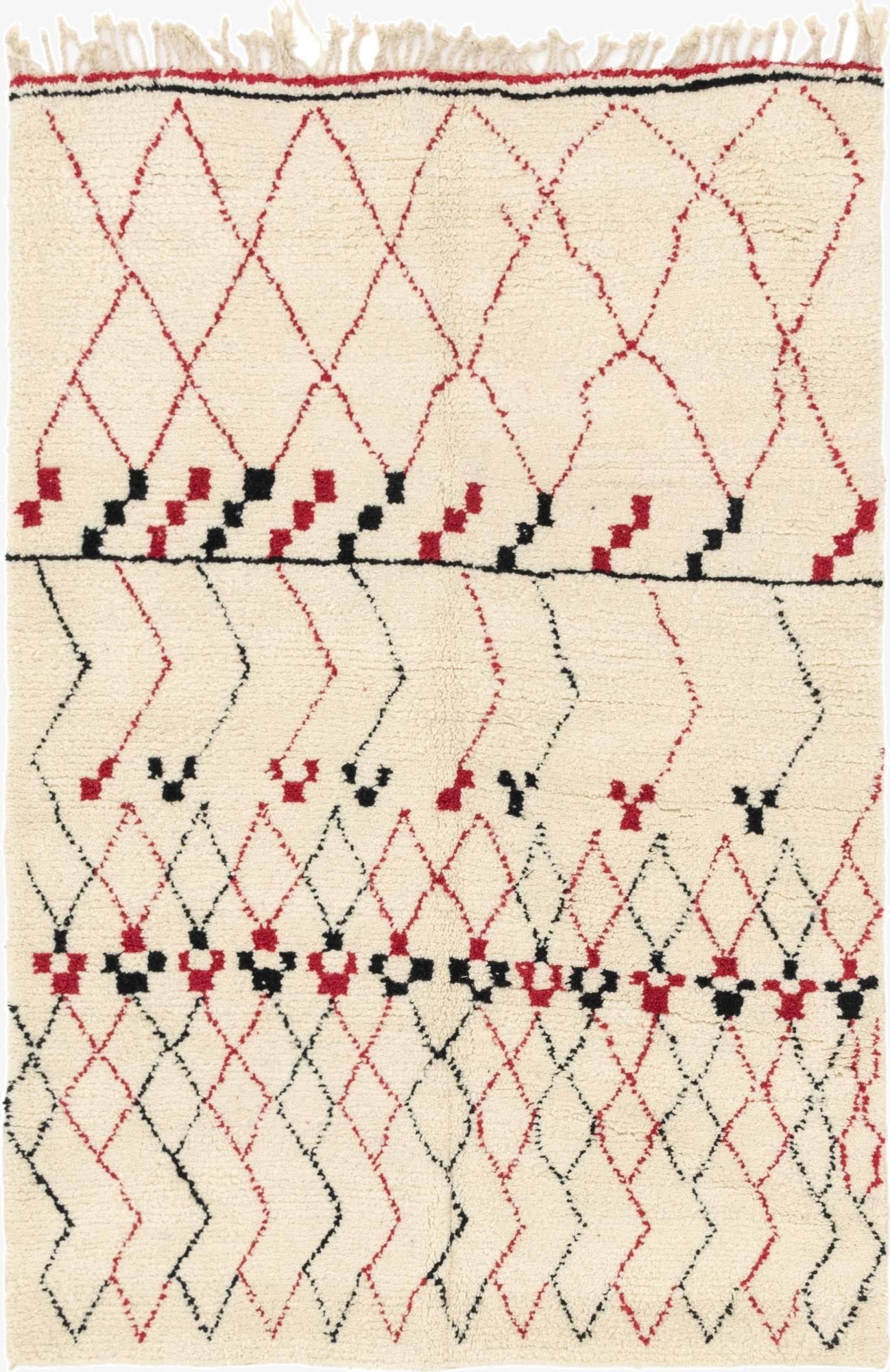  5' 2 x 7' 4  Hand Knotted Moroccan Wool Rug