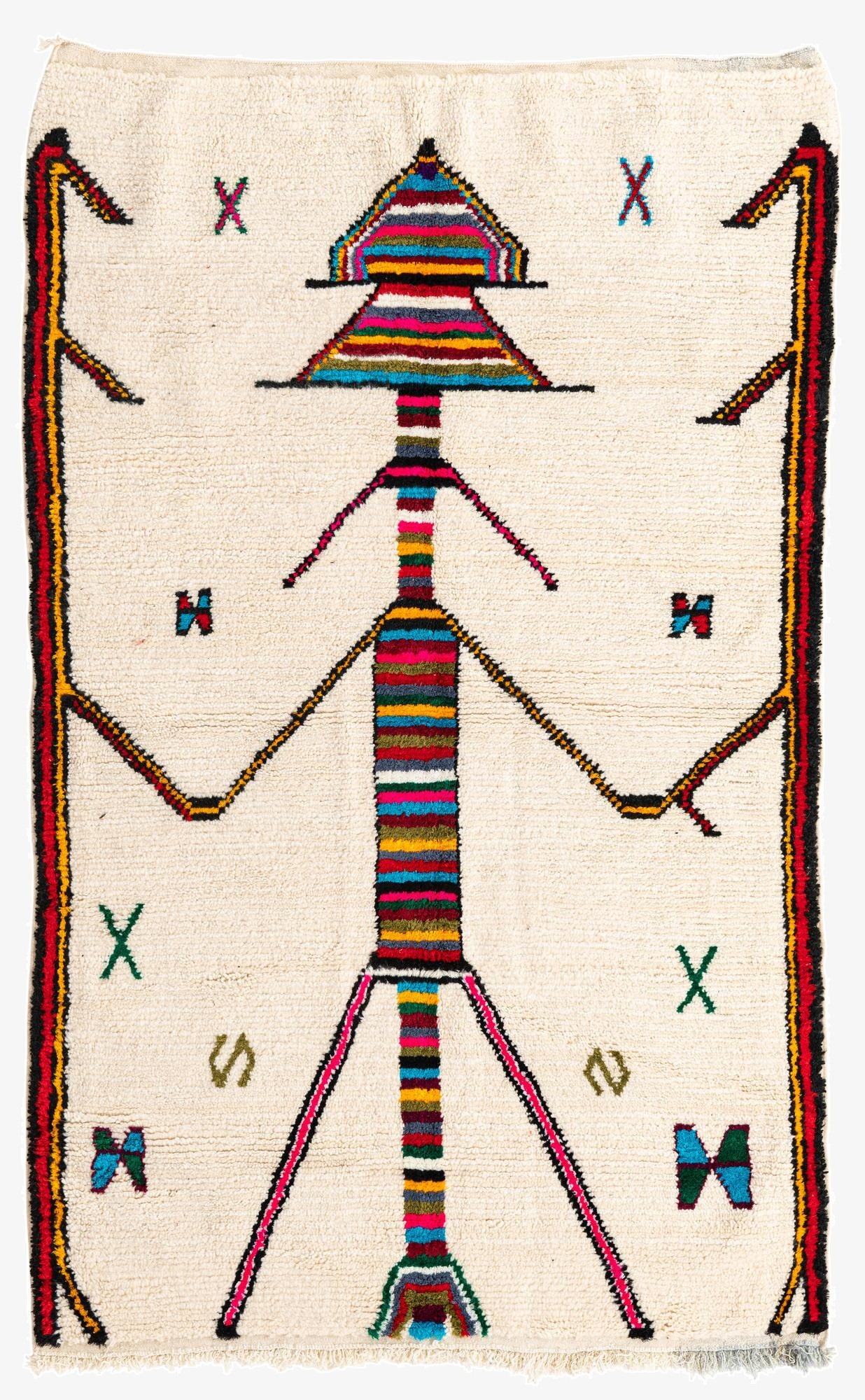  5' 2 x 8' 2  Hand Knotted Moroccan Wool Rug