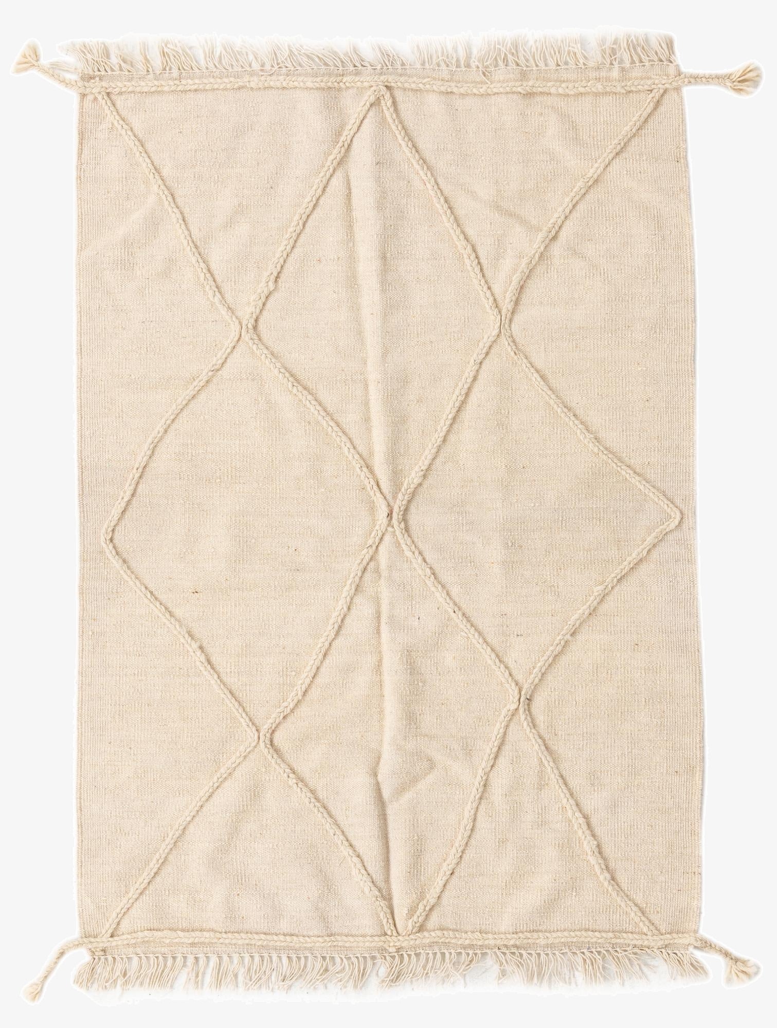  3' 4 x 4' 9  Hand Knotted Moroccan Wool Rug