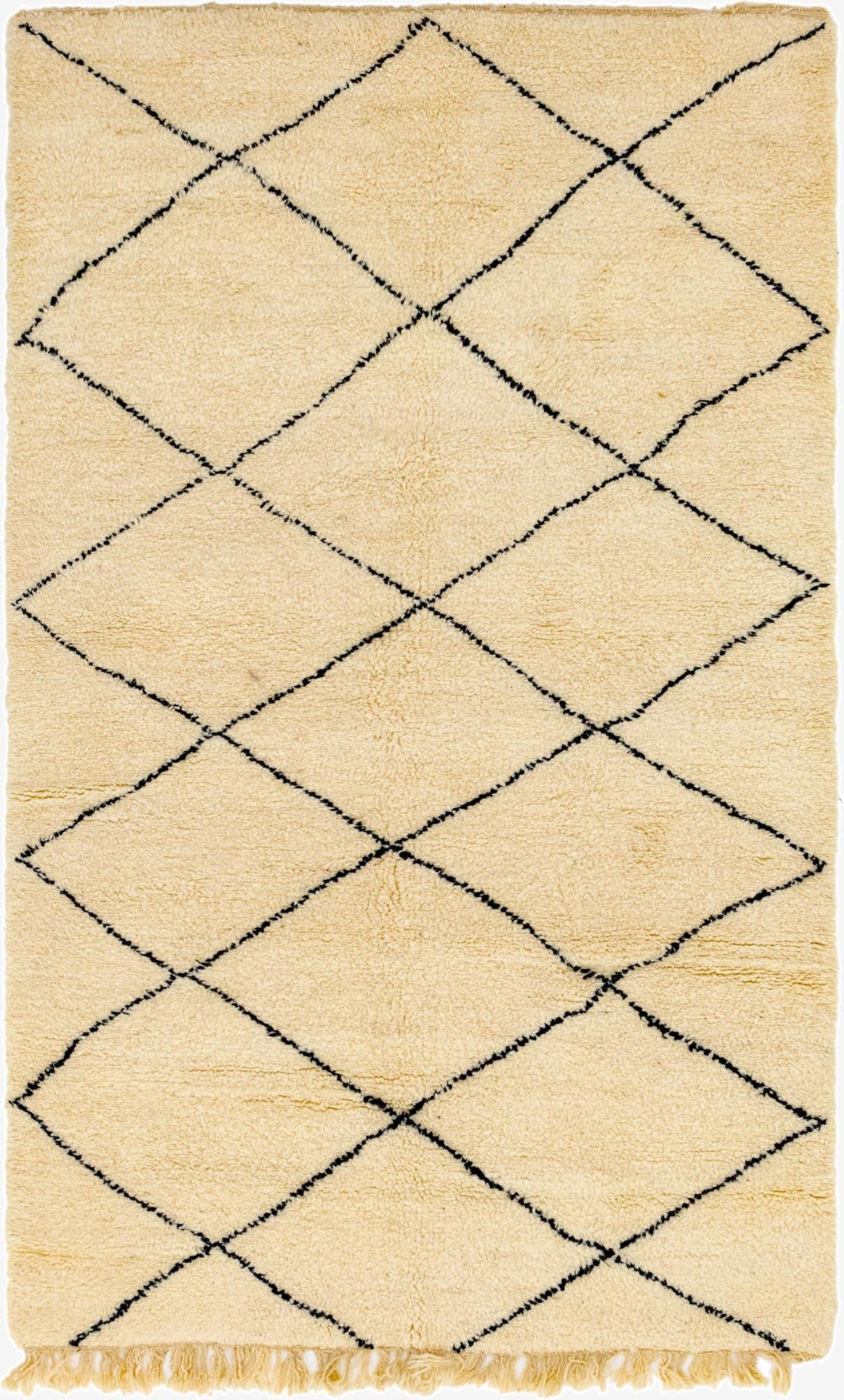  5' 2 x 8' 6  Hand Knotted Moroccan Wool Rug