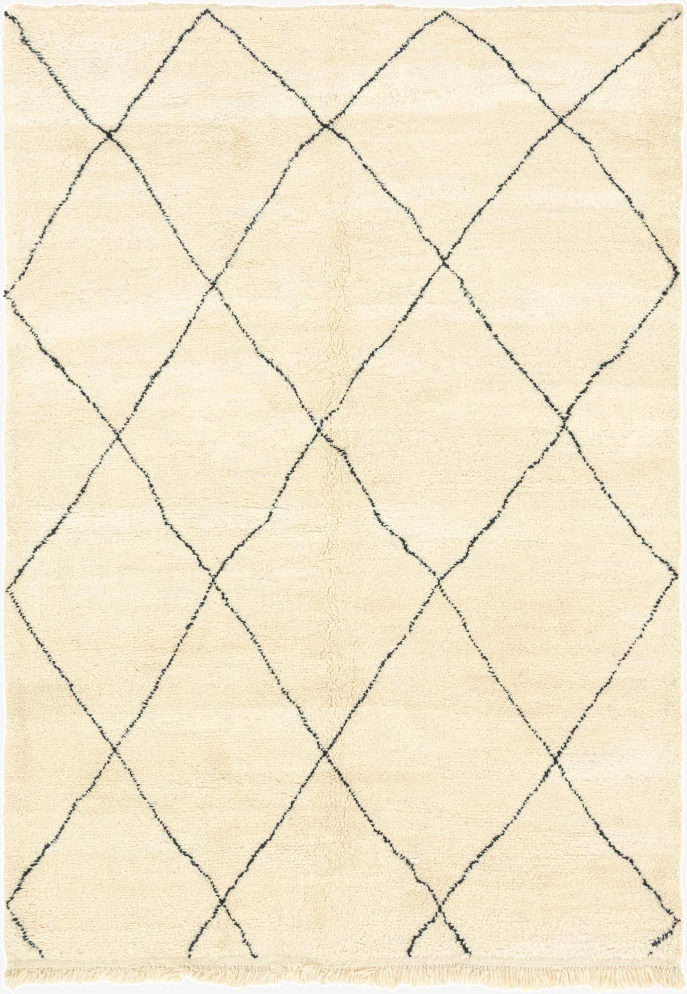  6' 8 x 9' 4  Hand Knotted Moroccan Wool Rug