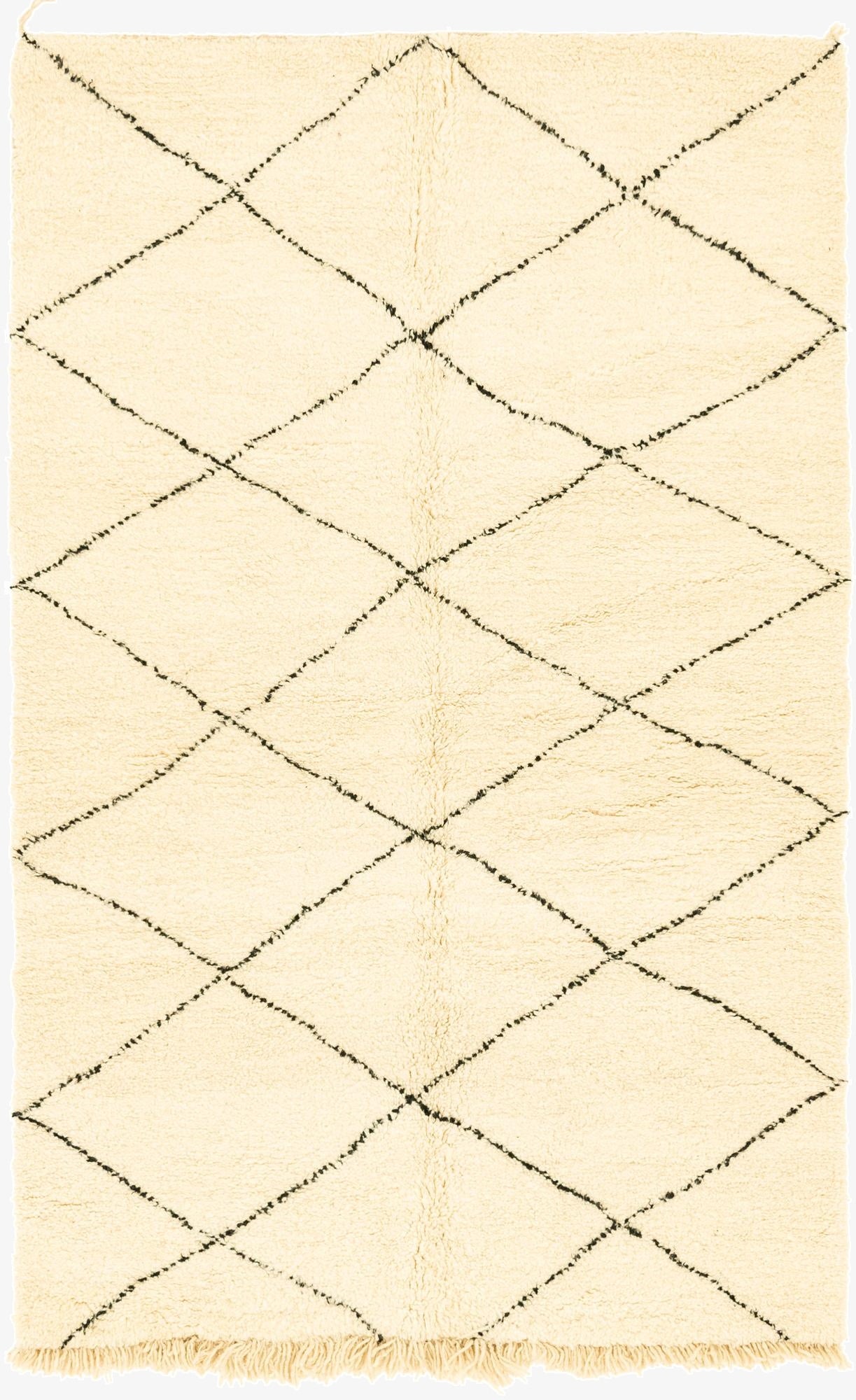  5' 1 x 8' 6  Hand Knotted Moroccan Wool Rug