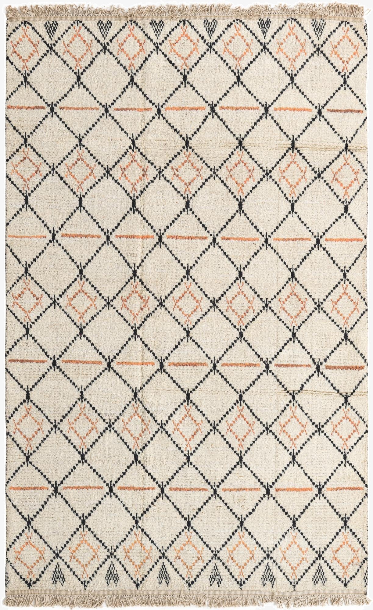  5' 10 x 9' 5  Hand Knotted Moroccan Wool Rug