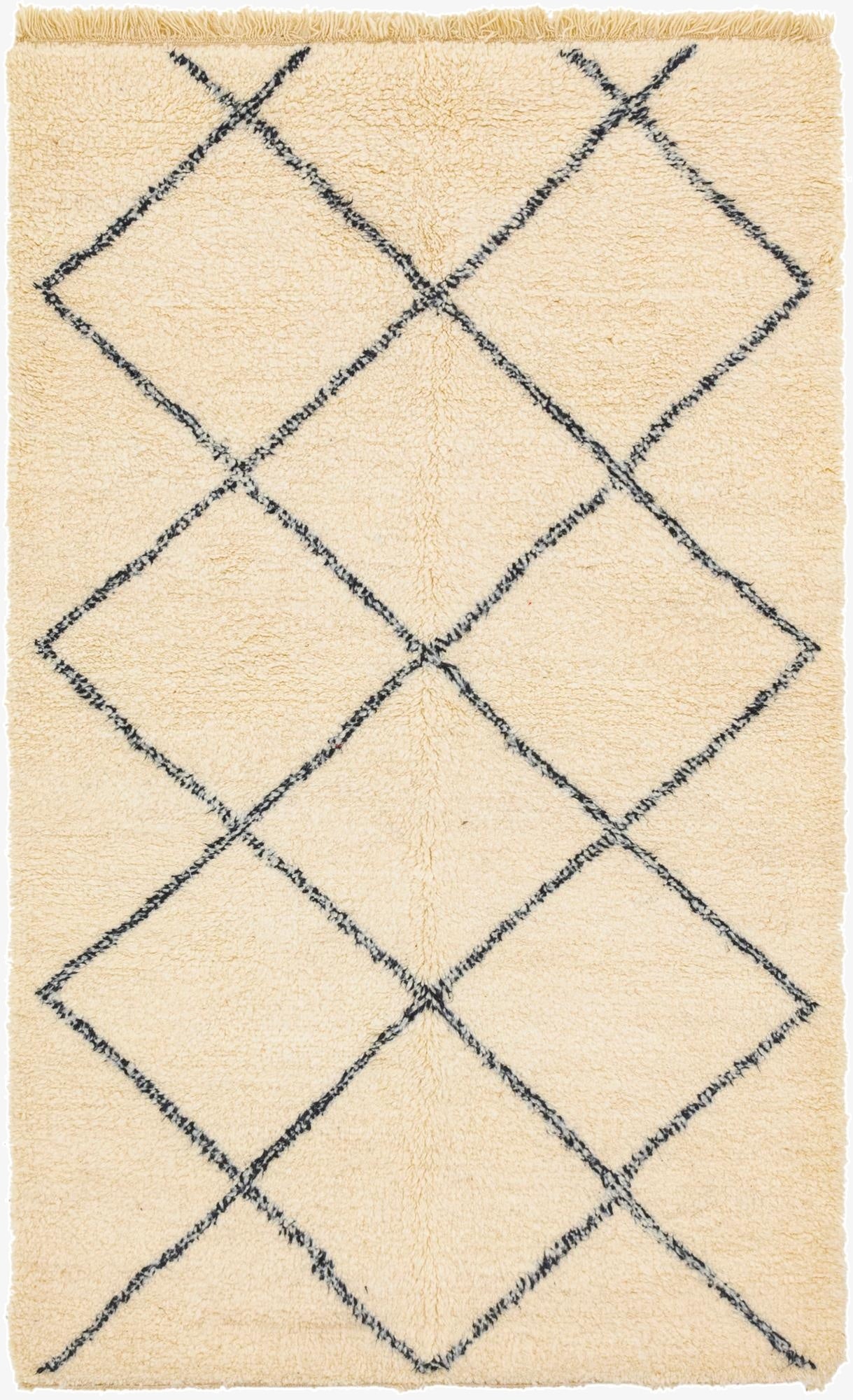  5' 3 x 8' 5  Hand Knotted Moroccan Wool Rug