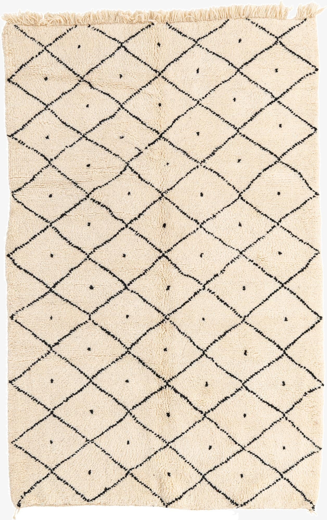  5' 4 x 8' 3  Hand Knotted Moroccan Wool Rug