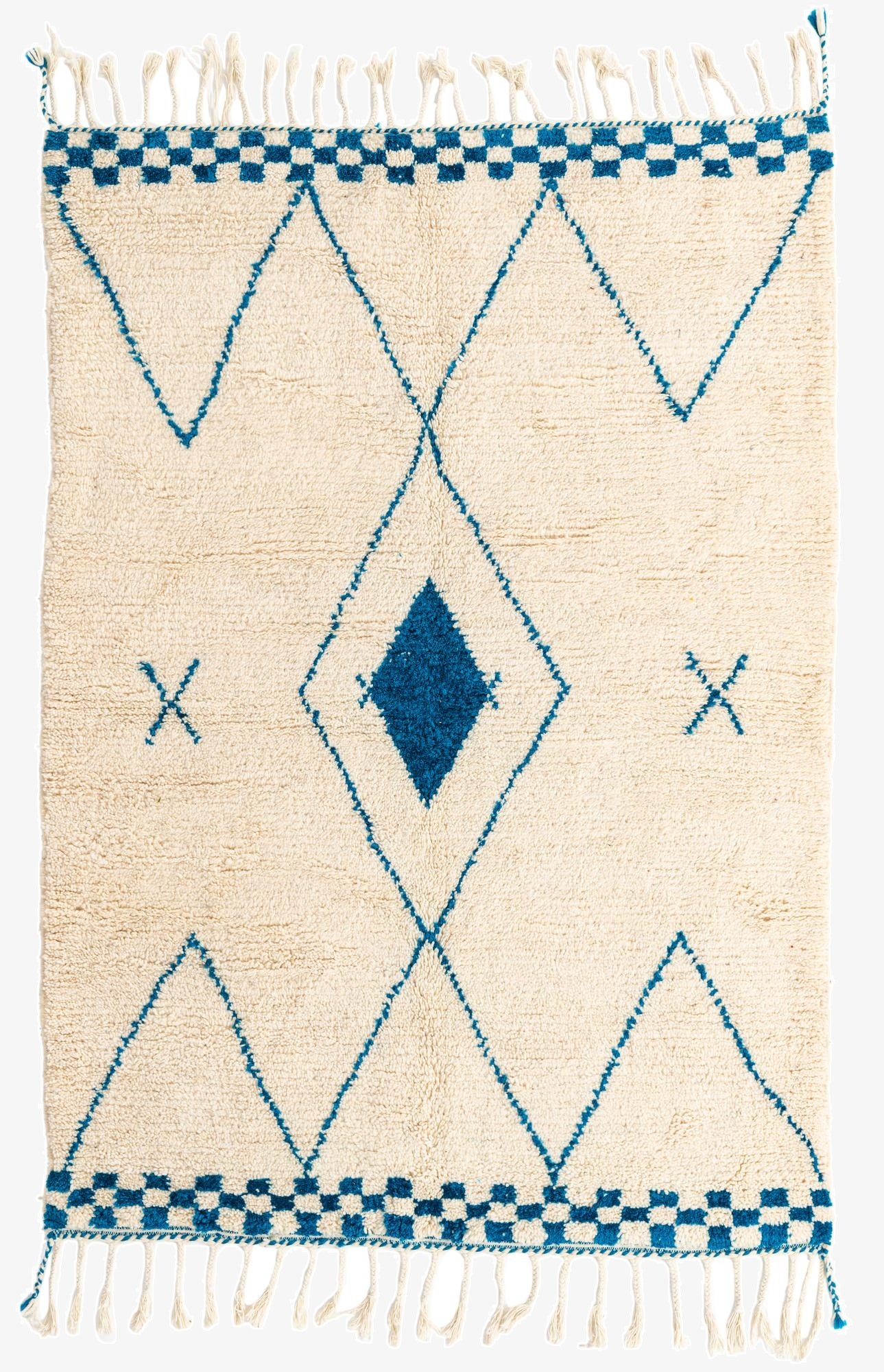  5' 4 x 7' 7  Hand Knotted Moroccan Wool Rug