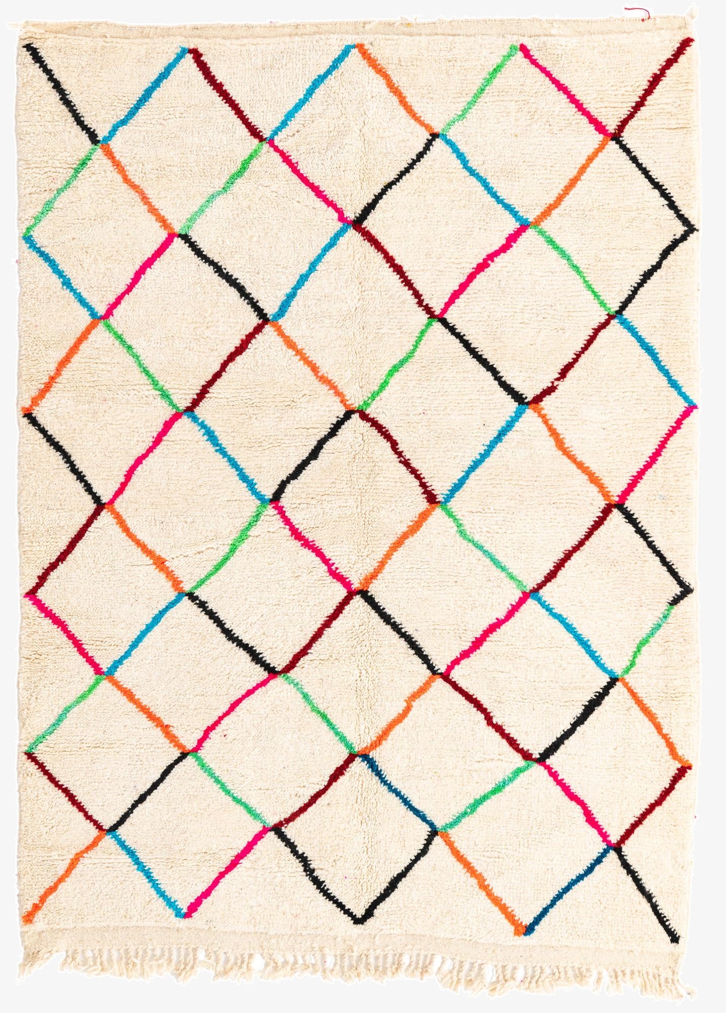  4' 10 x 6' 8  Hand Knotted Moroccan Wool Rug