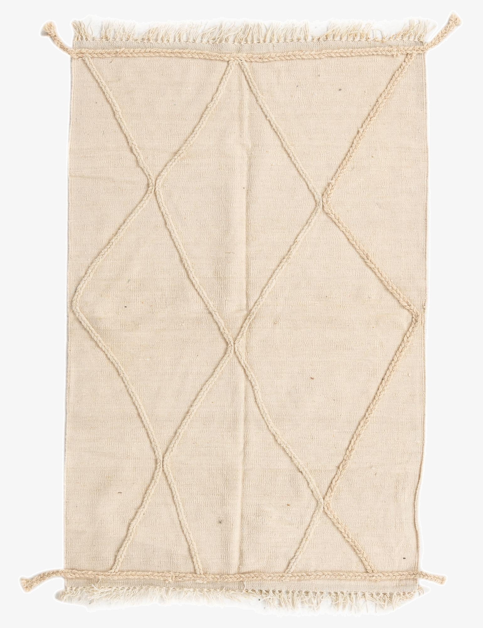  3' 4 x 5' 1  Hand Knotted Moroccan Wool Rug