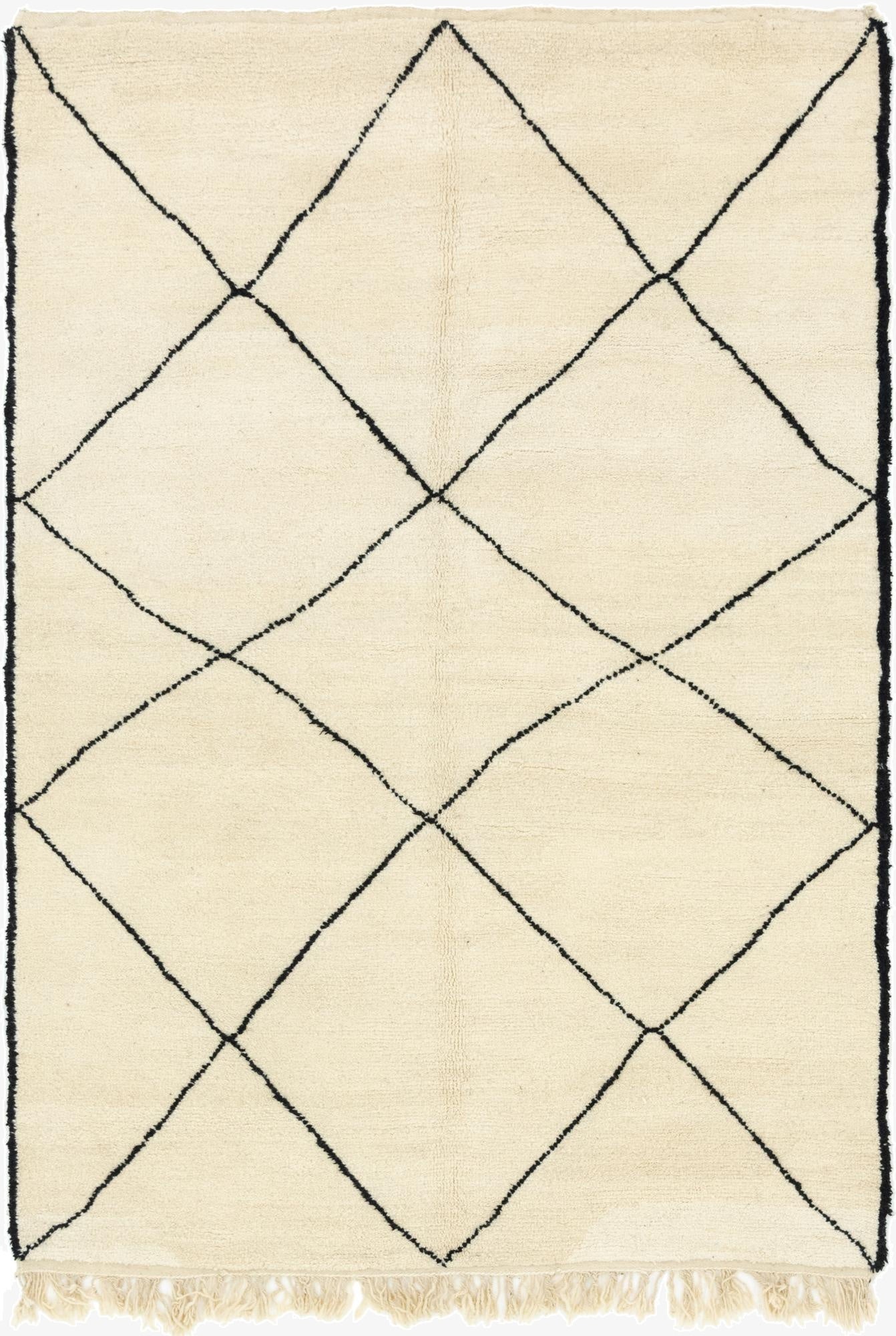  6' 8 x 9' 10  Hand Knotted Moroccan Wool Rug