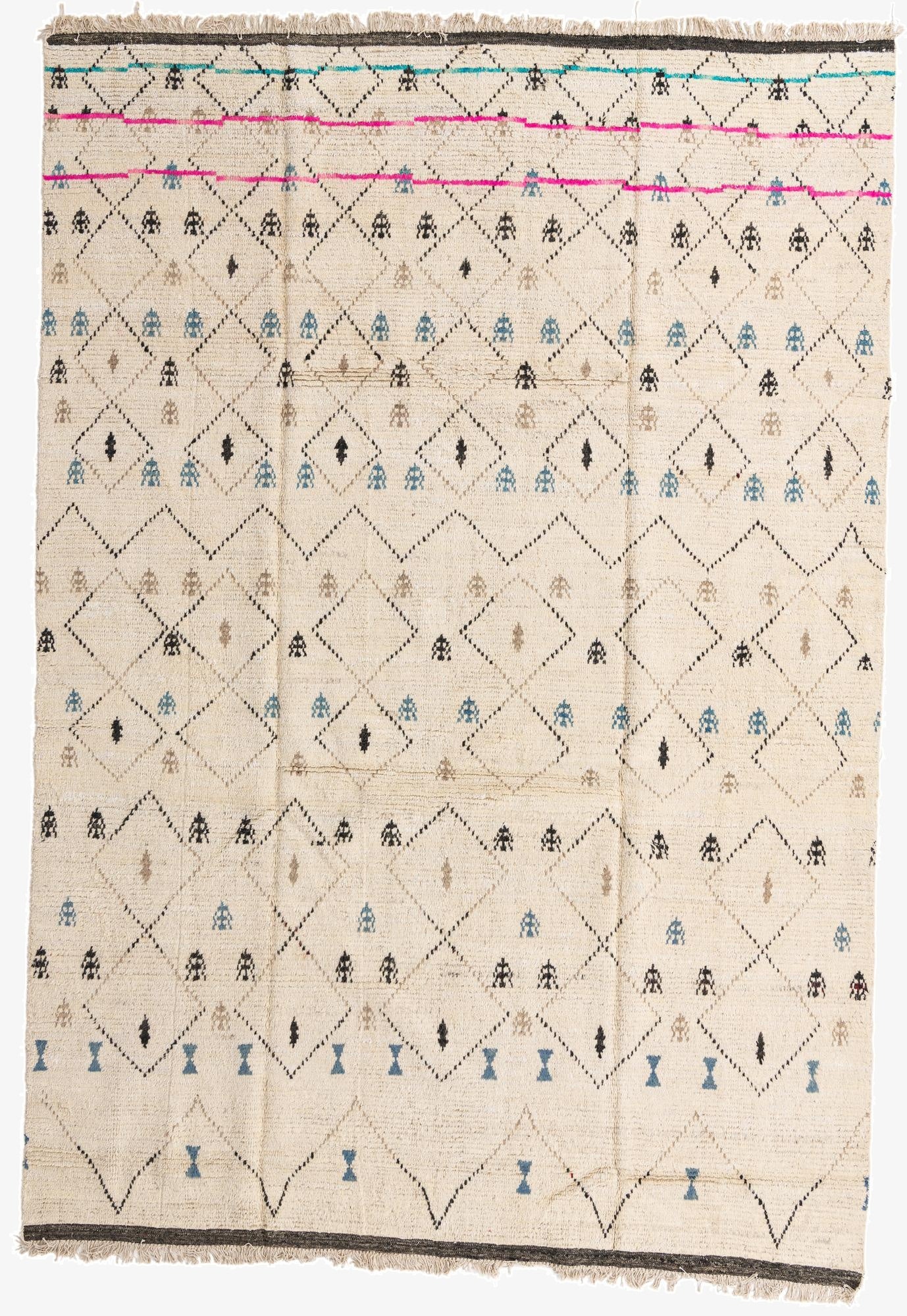  9' x 13'  Hand Knotted Moroccan Wool Rug