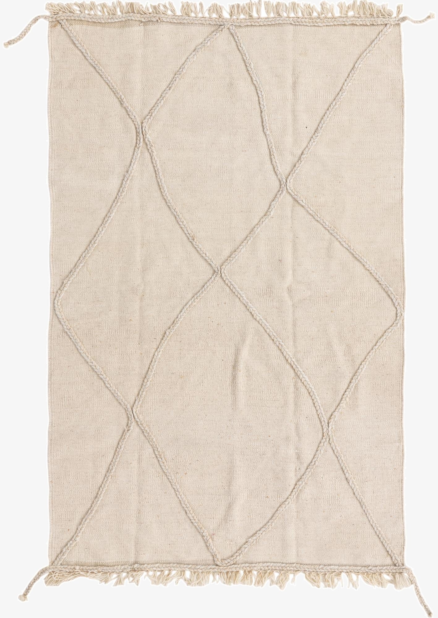  3' 4 x 5' 2  Hand Knotted Moroccan Wool Rug