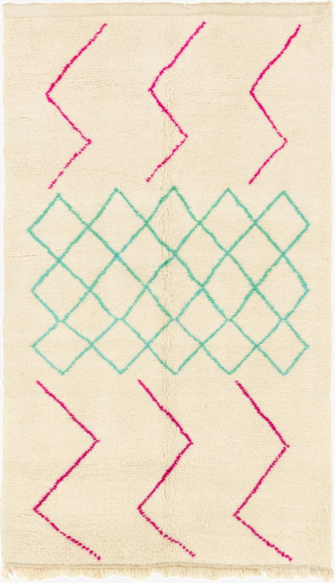  4' 10 x 8' 5  Hand Knotted Moroccan Wool Rug