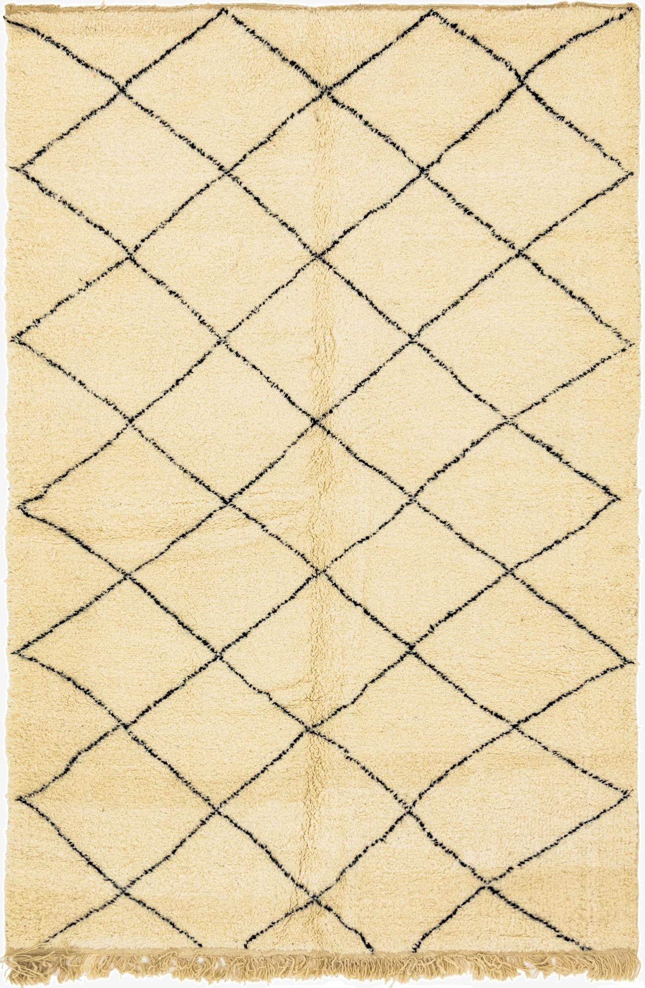  6' 8 x 10' 2  Hand Knotted Moroccan Wool Rug