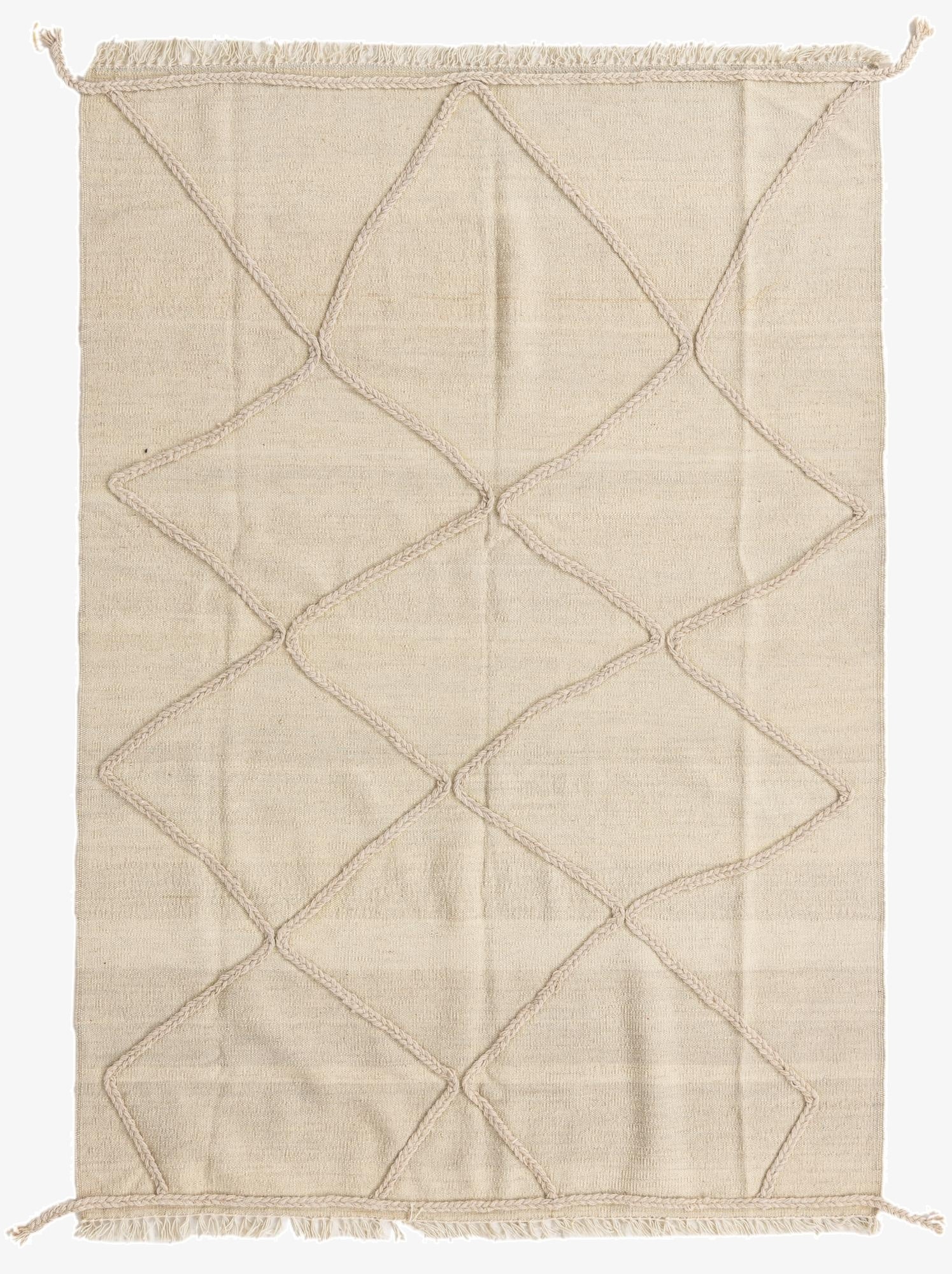  4' 1 x 5' 11  Hand Knotted Moroccan Wool Rug