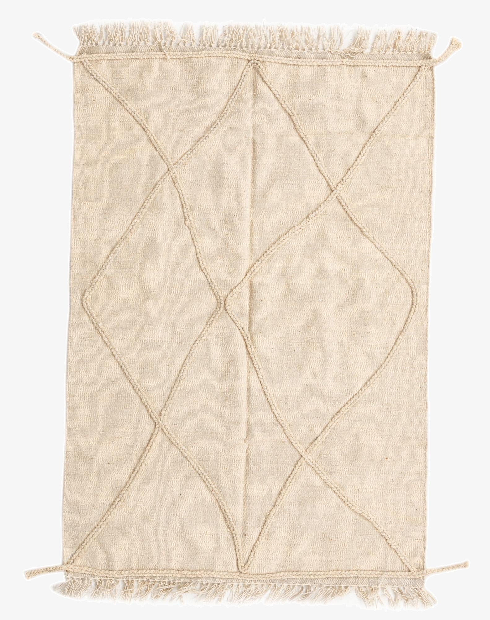  3' 6 x 5' 2  Hand Knotted Moroccan Wool Rug