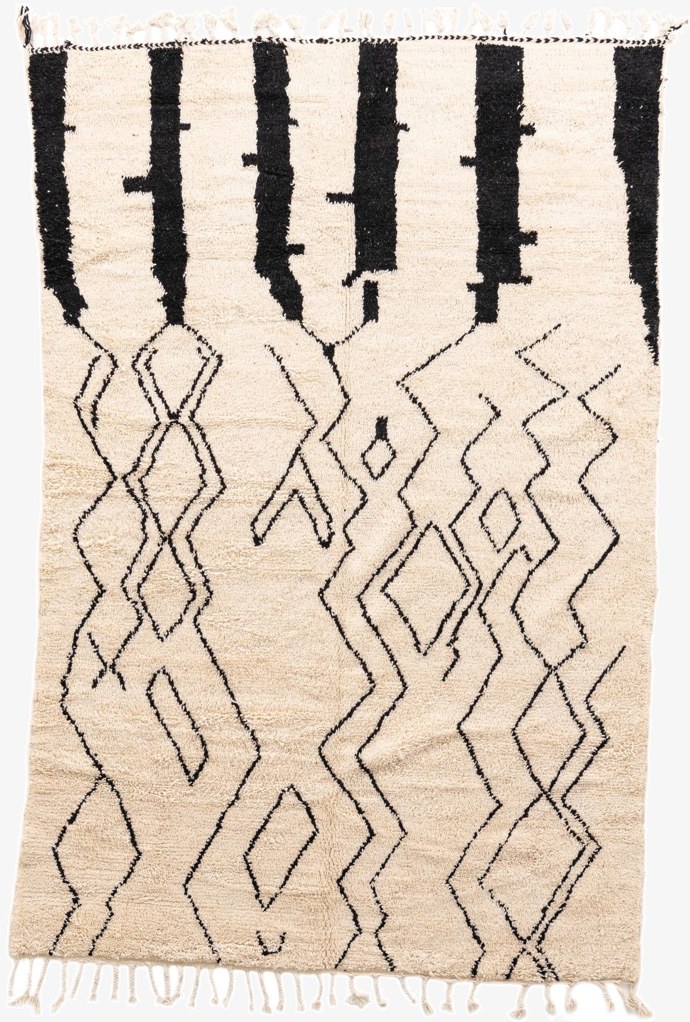  6' 3 x 9' 5  Hand Knotted Moroccan Wool Rug