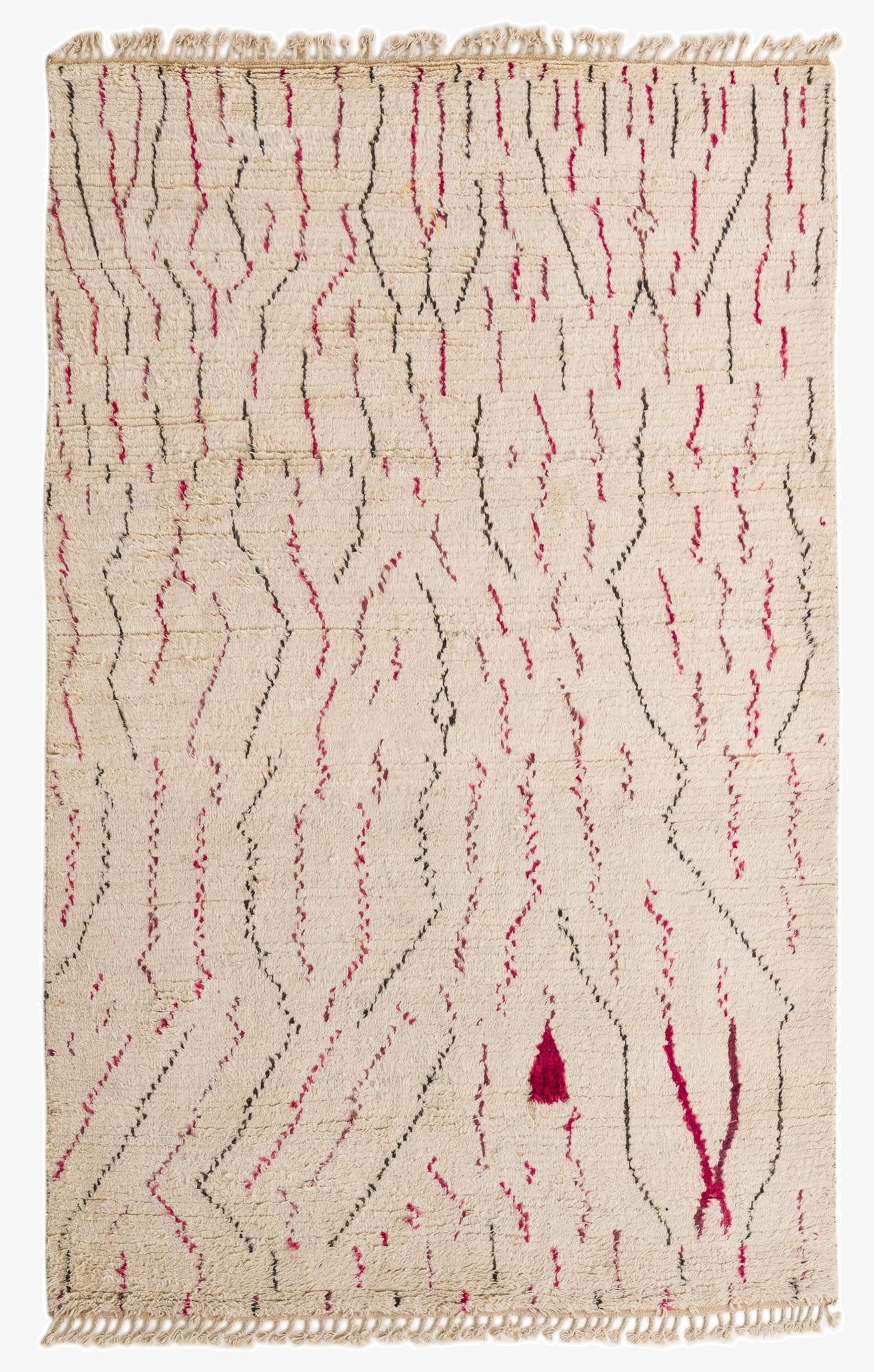  5' 10 x 9' 2  Hand Knotted Moroccan Wool Rug