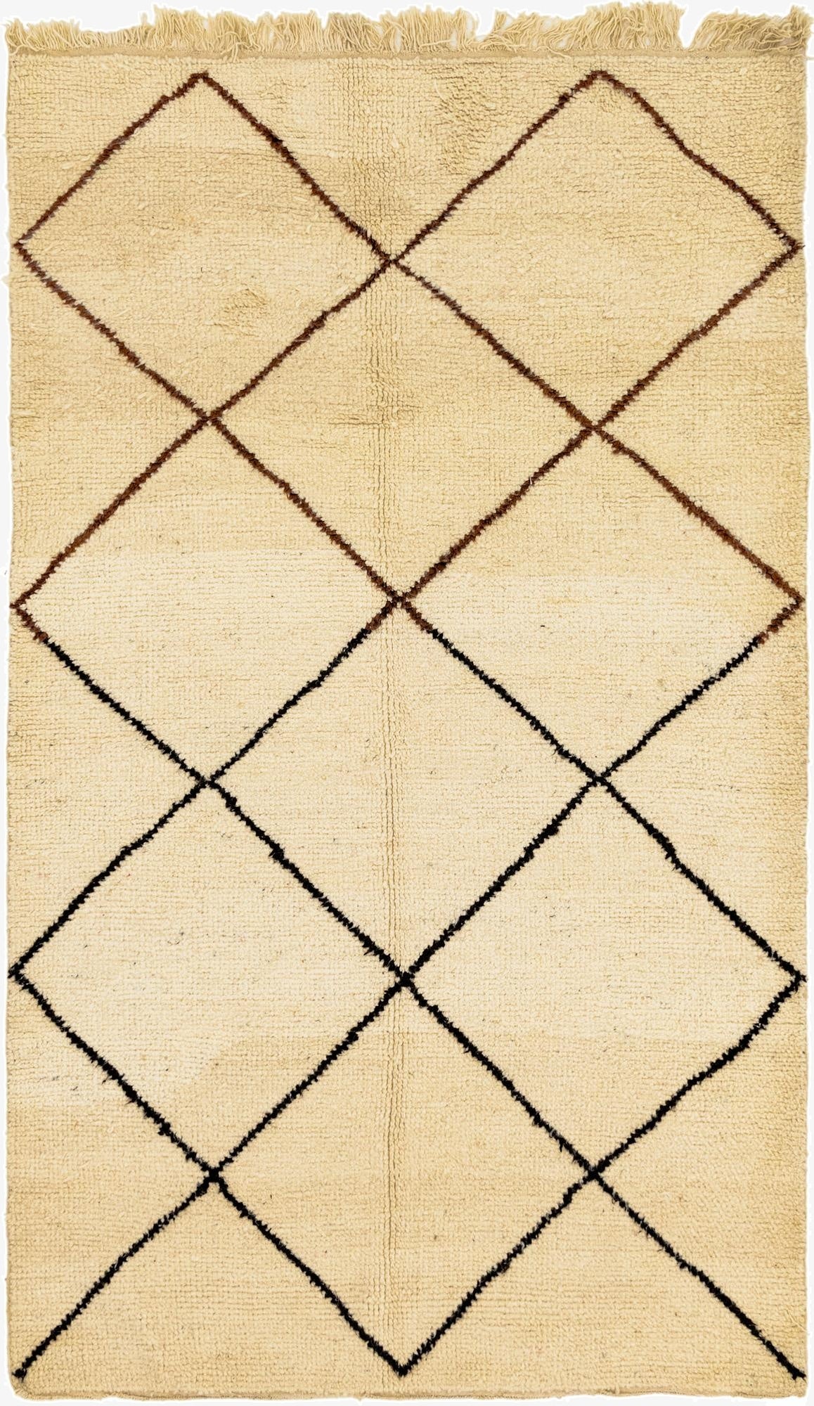  5' 4 x 9' 4  Hand Knotted Moroccan Wool Rug
