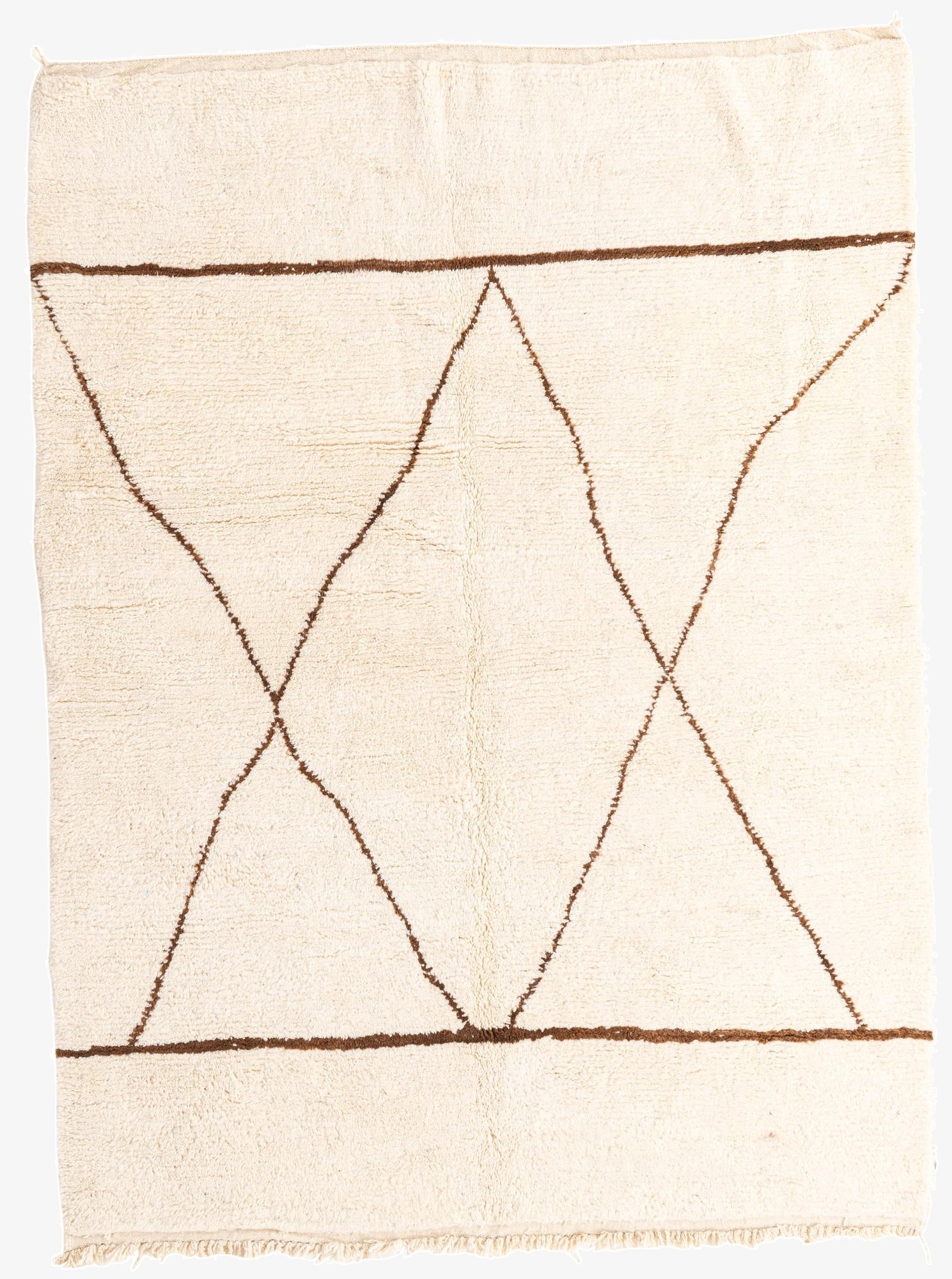  6' 10 x 9' 2  Hand Knotted Moroccan Wool Rug