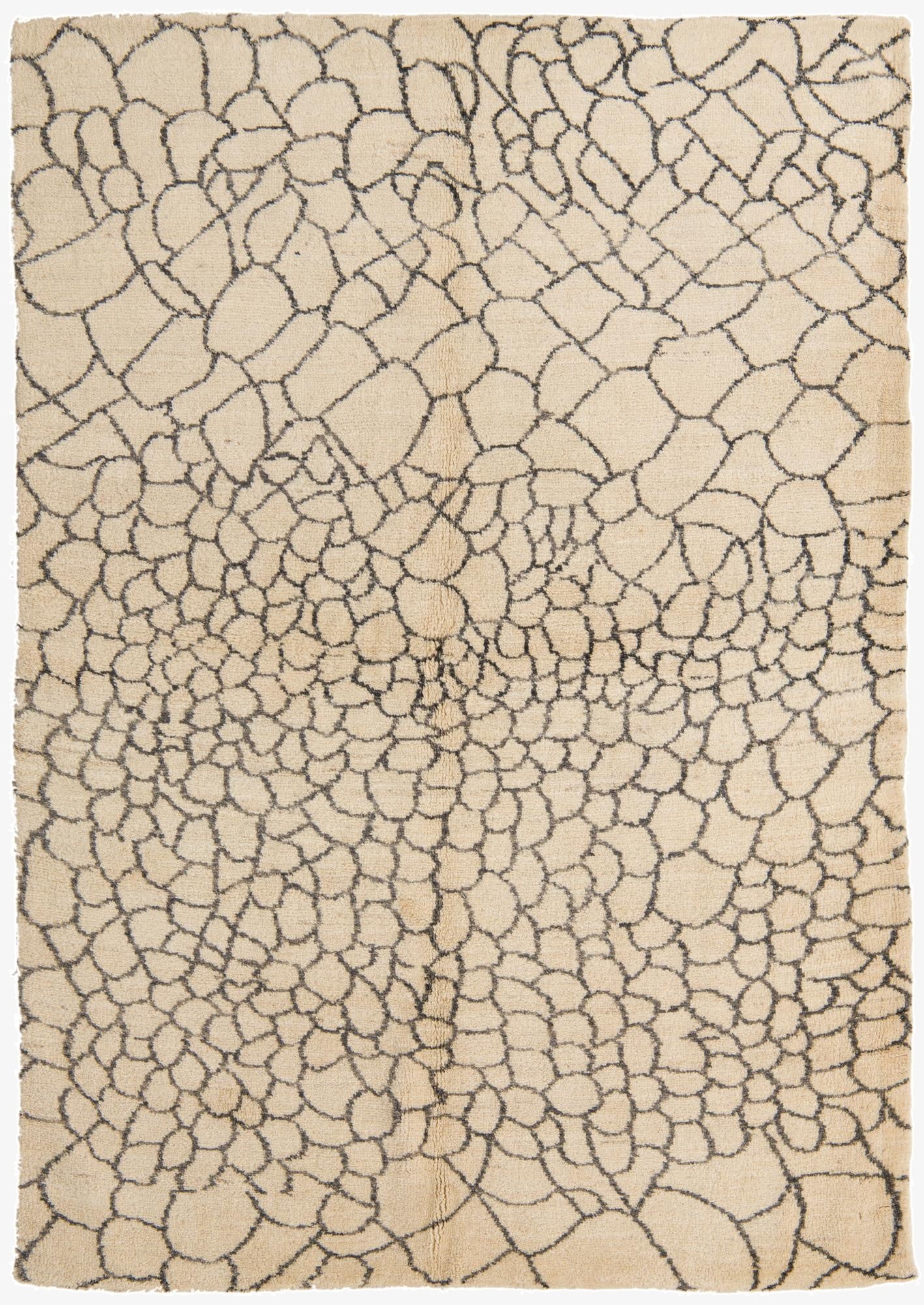  5' 9 x 8' 1  Hand Knotted Moroccan Wool Rug