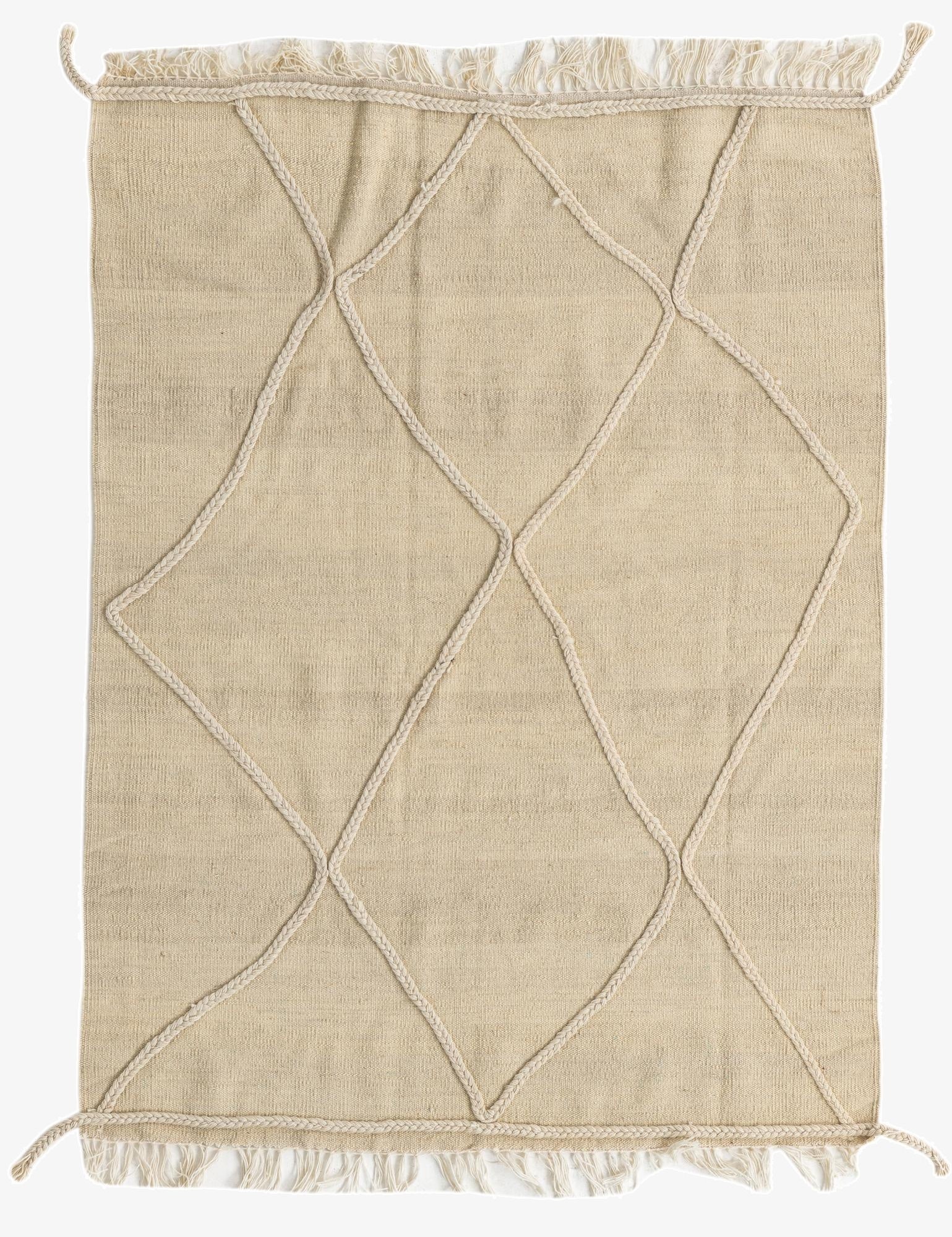  3' 7 x 4' 9  Hand Knotted Moroccan Wool Rug