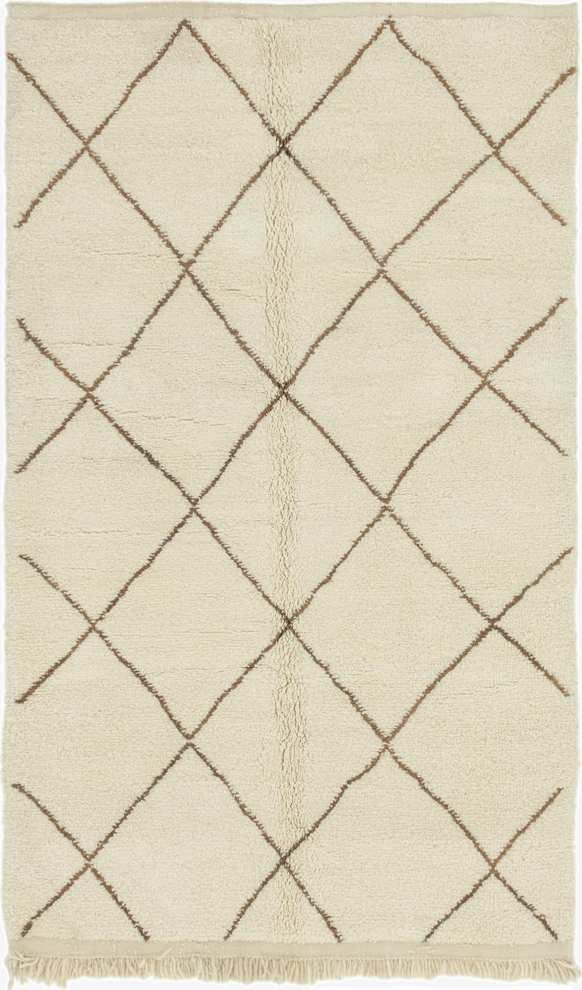  4' 9 x 8' 3  Hand Knotted Moroccan Wool Rug