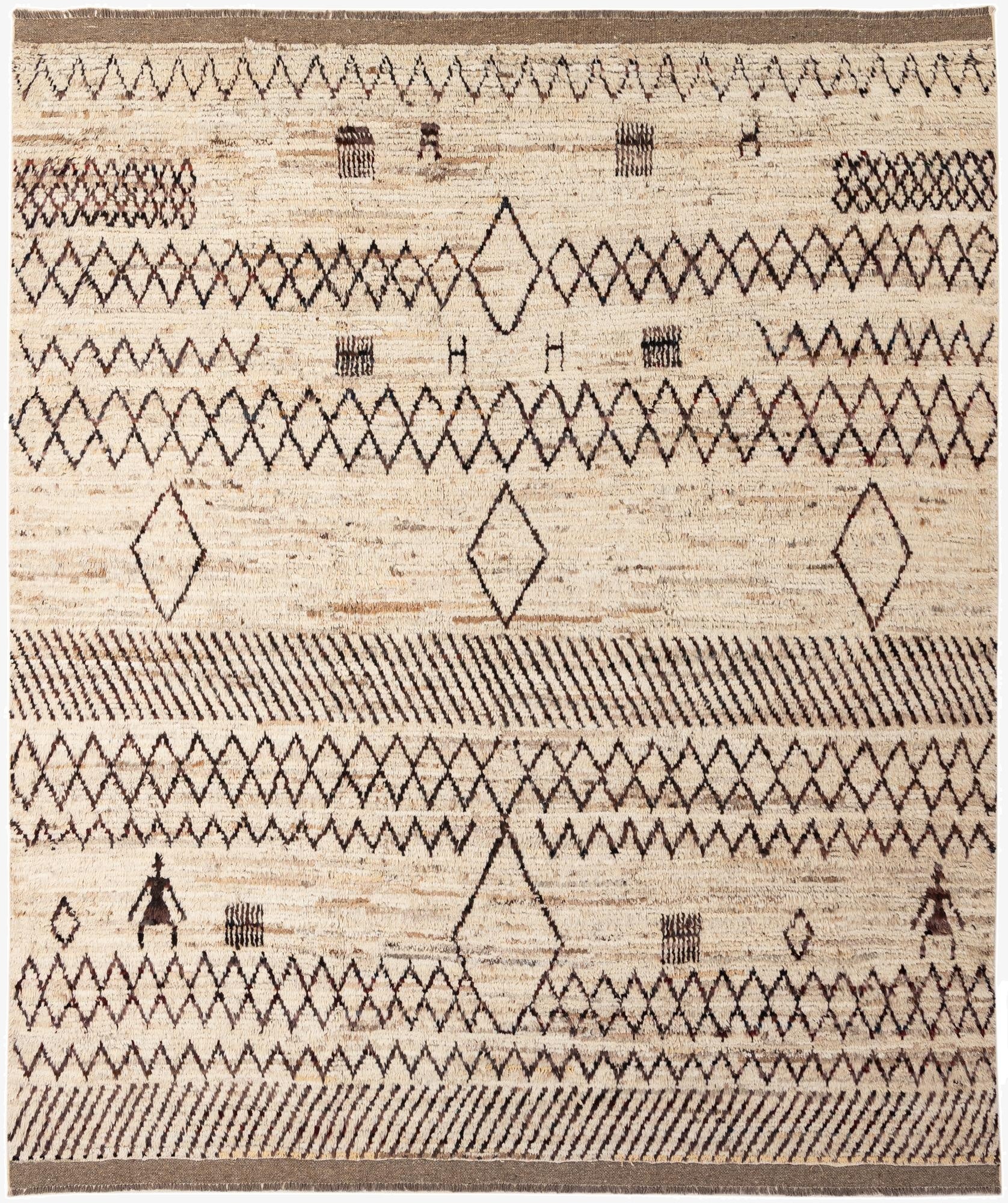  8' 1 x 9' 9  Hand Knotted Moroccan Wool Rug