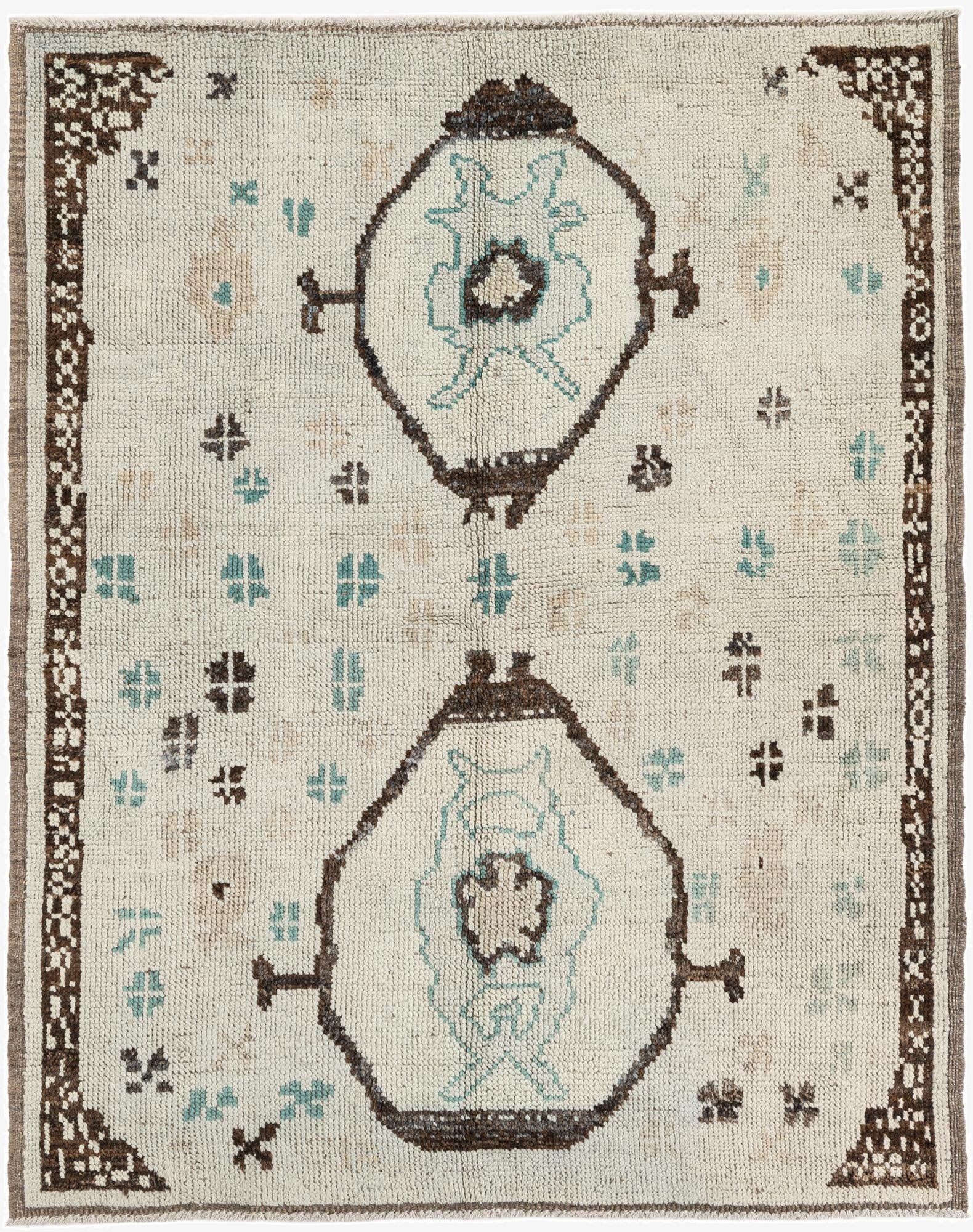  5' 8 x 7'  Hand Knotted Moroccan Wool Rug