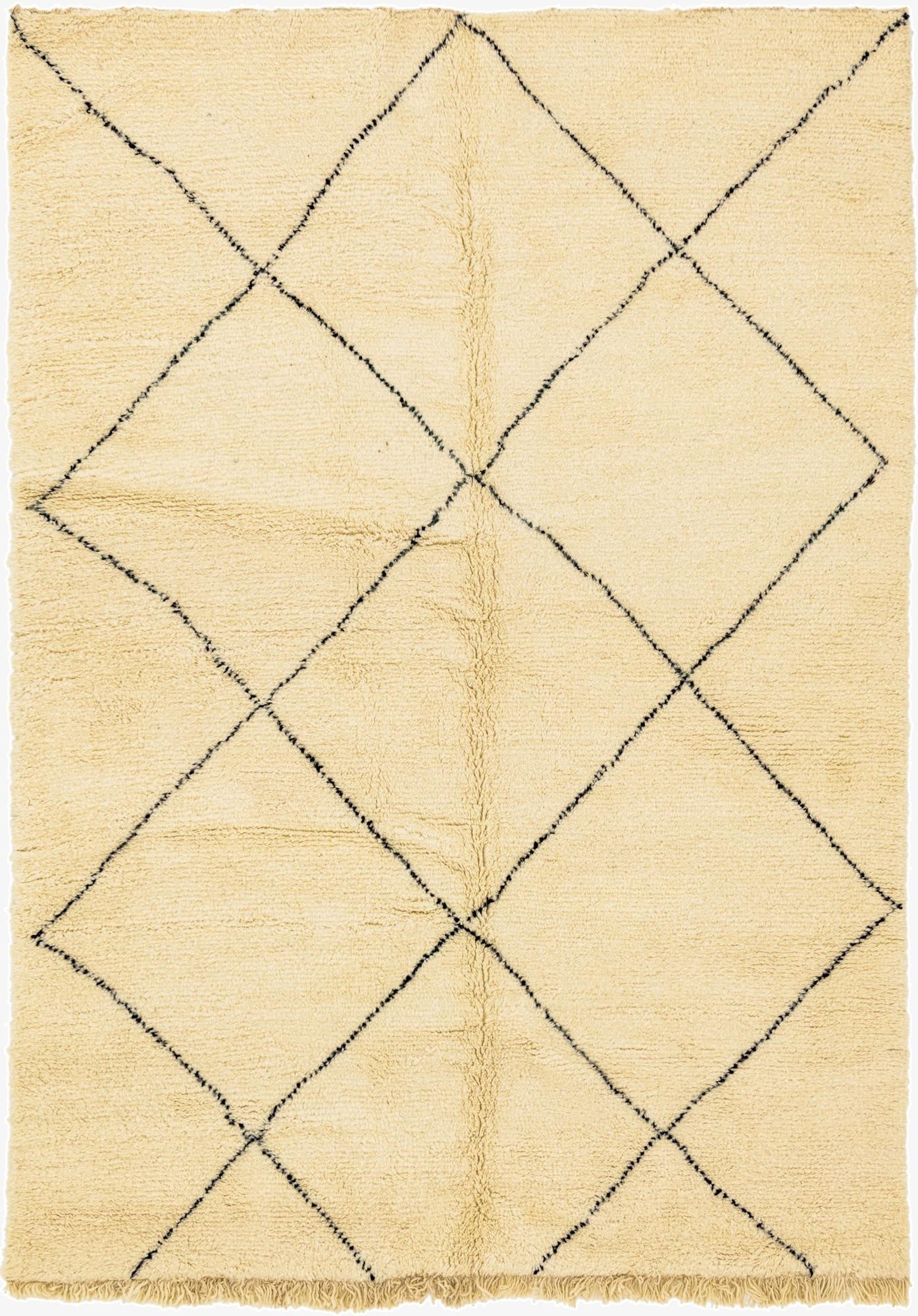  6' 6 x 9' 5  Hand Knotted Moroccan Wool Rug