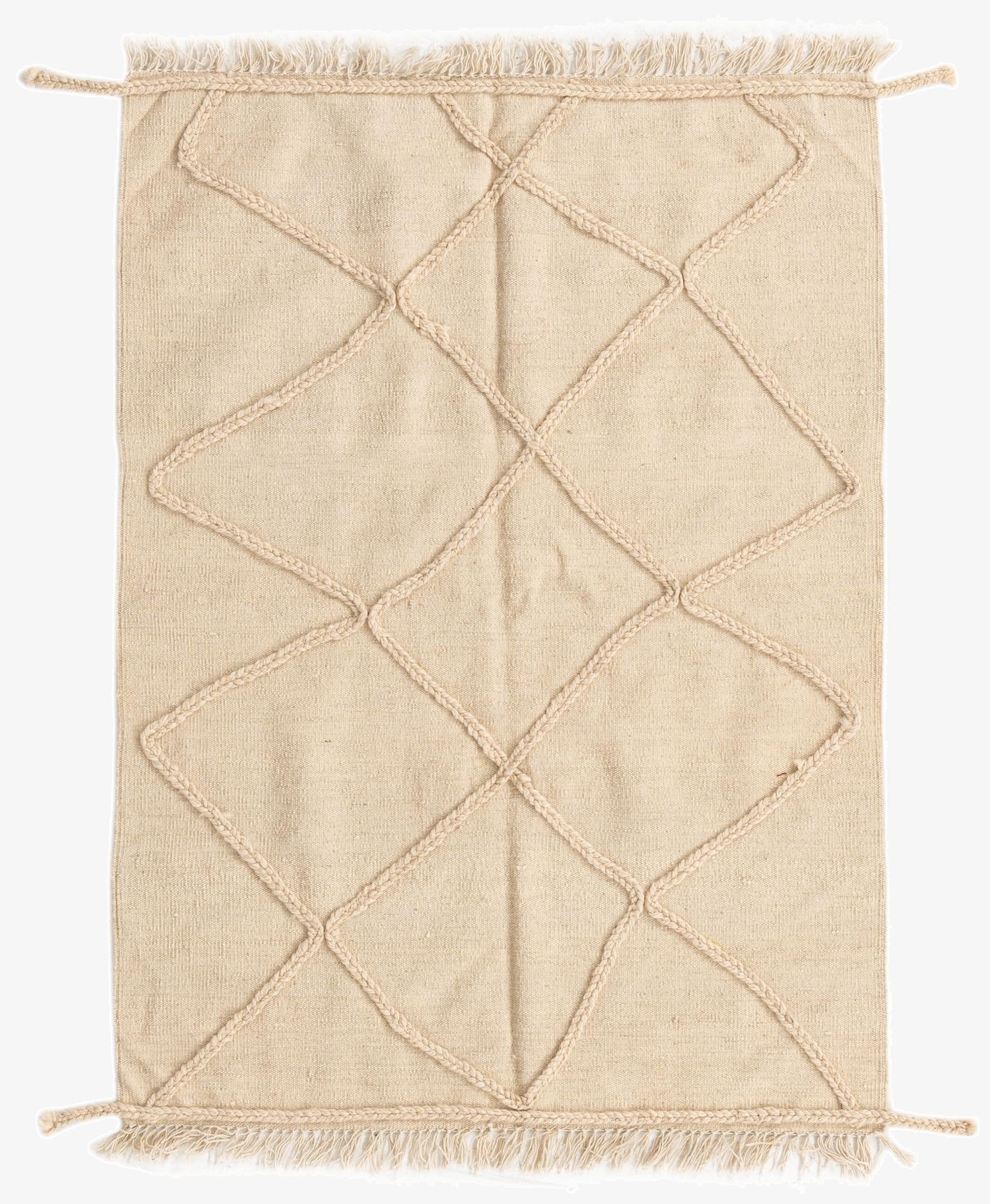  3' 6 x 4' 9  Hand Knotted Moroccan Wool Rug