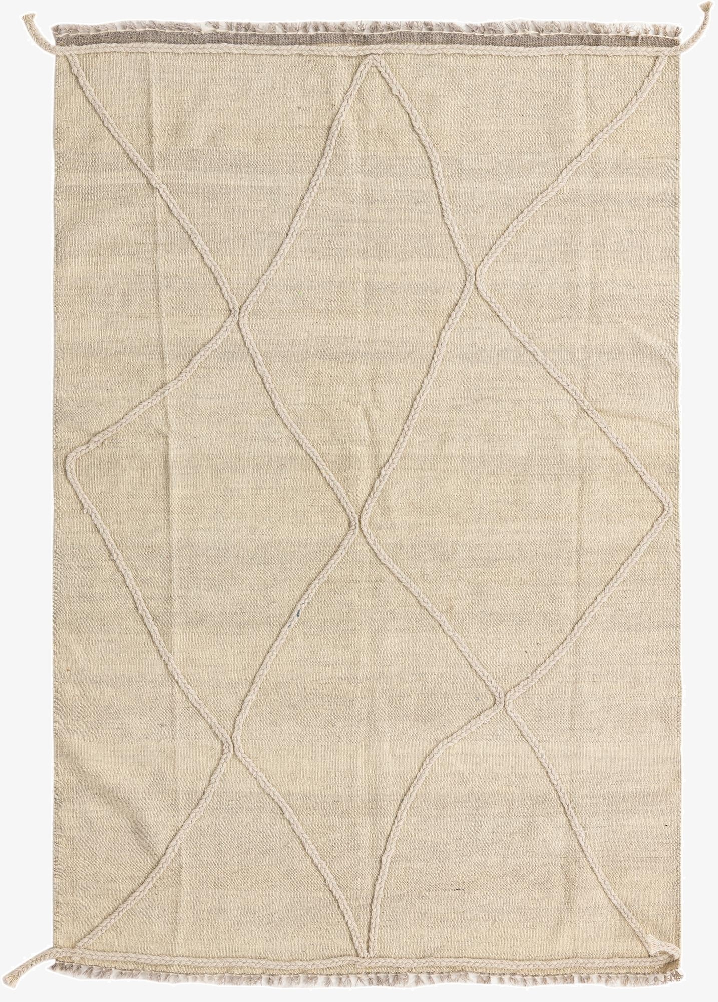  4' 1 x 6'  Hand Knotted Moroccan Wool Rug