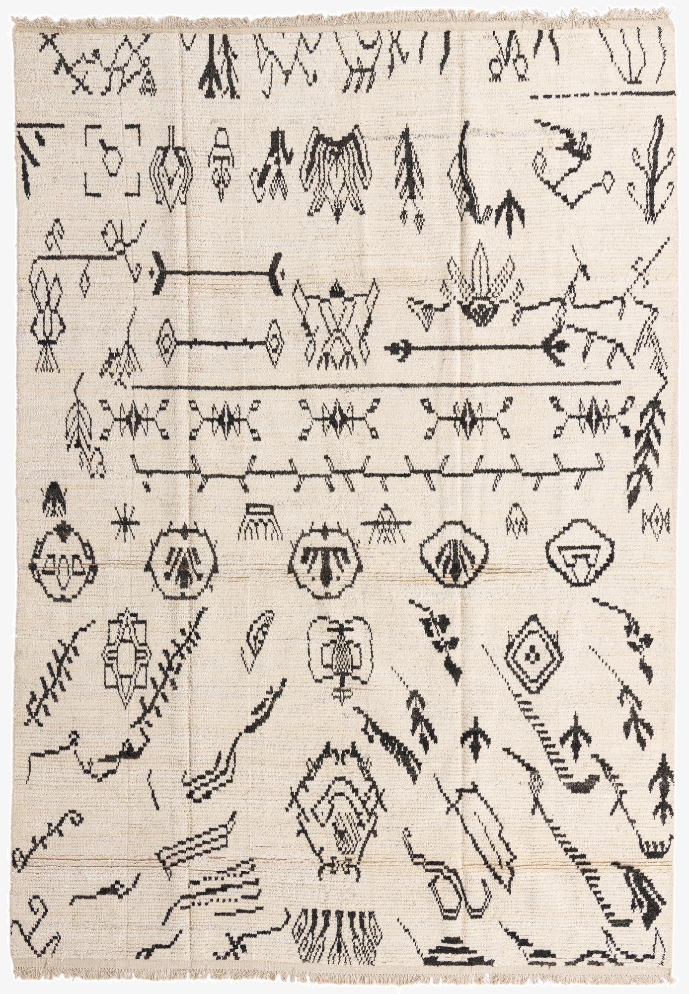  9' x 13'  Hand Knotted Moroccan Wool Rug